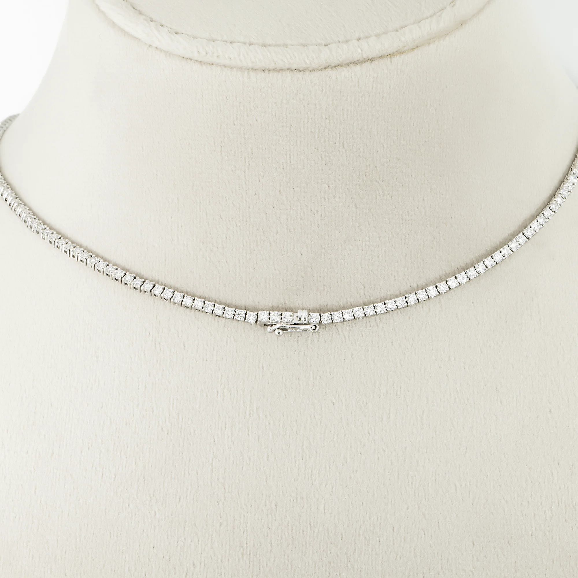 14K White Gold Round Diamond Tennis Chain 5.68ct (16"-24") - Image 4