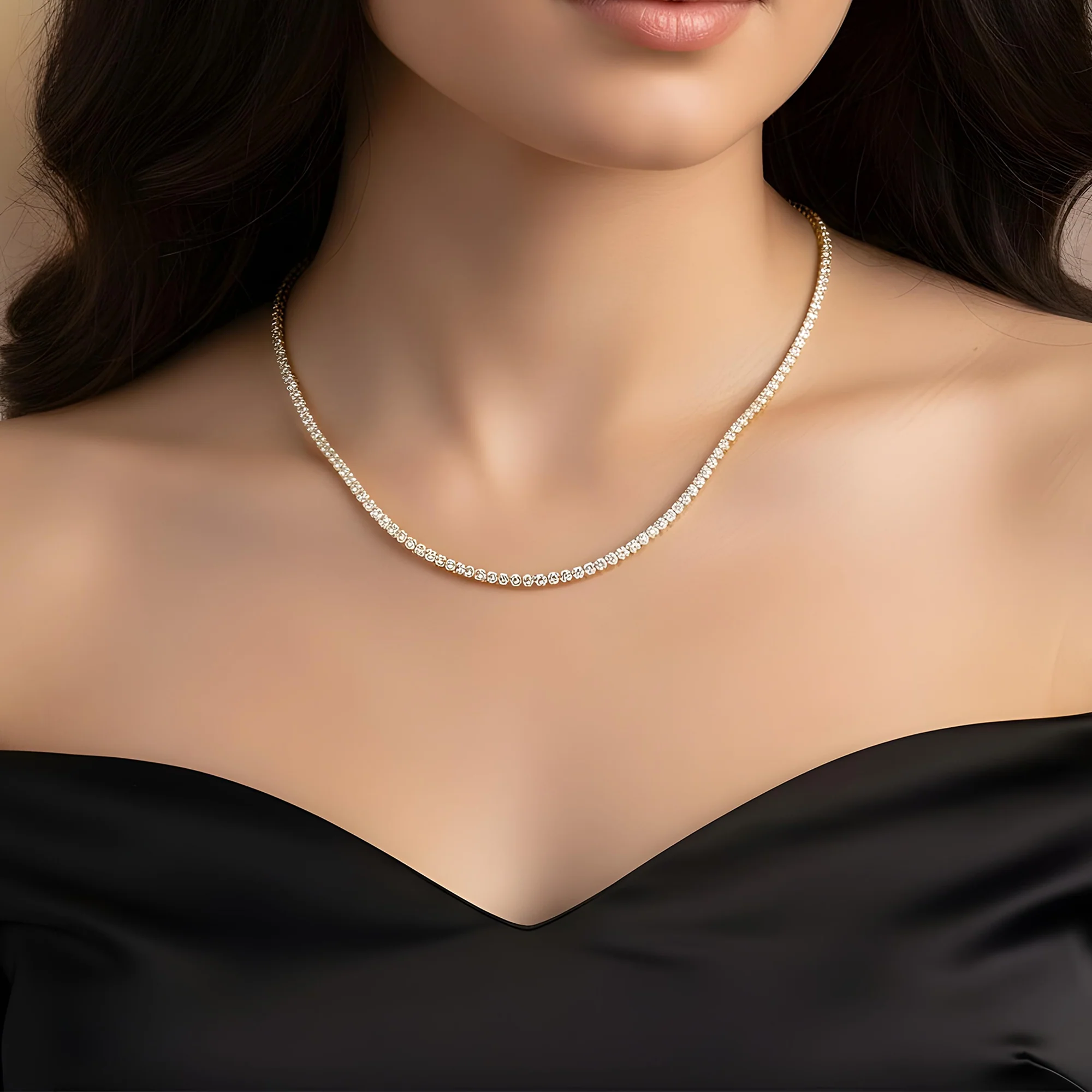 14K White Gold Round Diamond Tennis Chain 5.68ct (16"-24") - Image 6