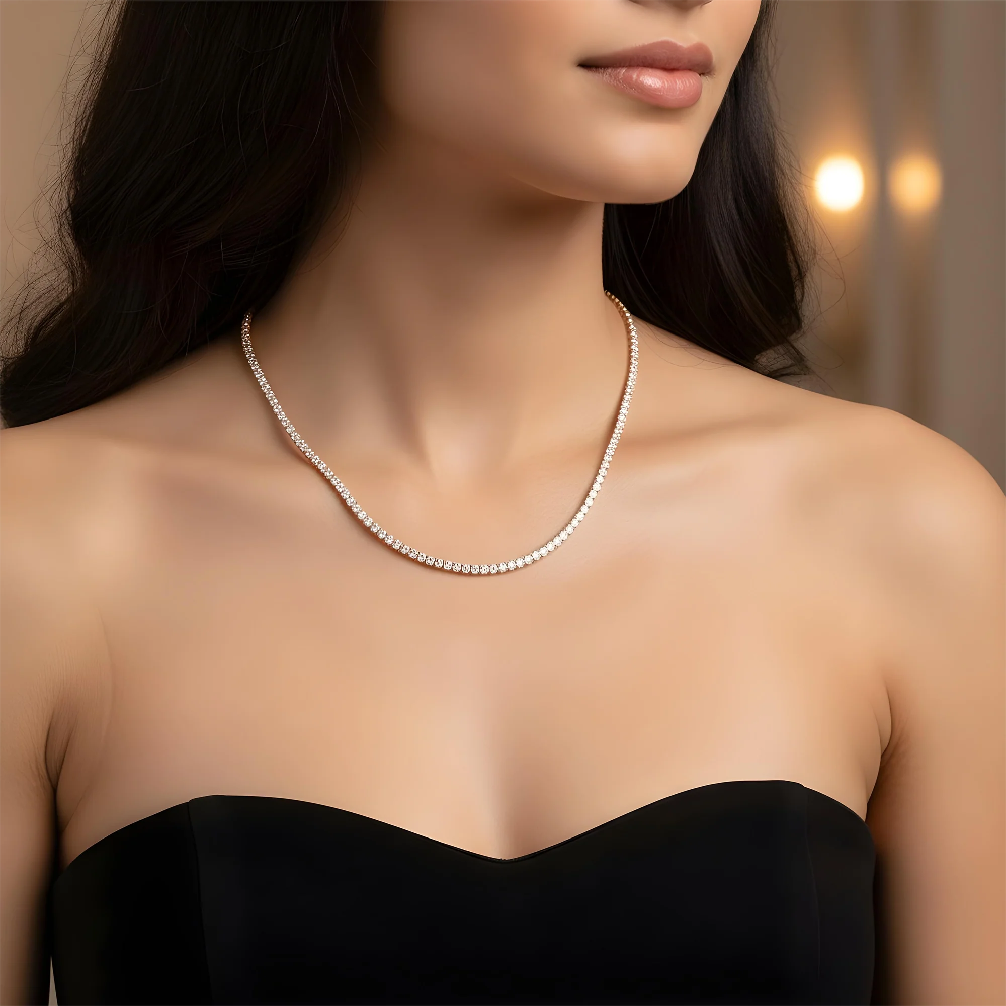 14K White Gold Round Diamond Tennis Chain 5.68ct (16"-24") - Image 8
