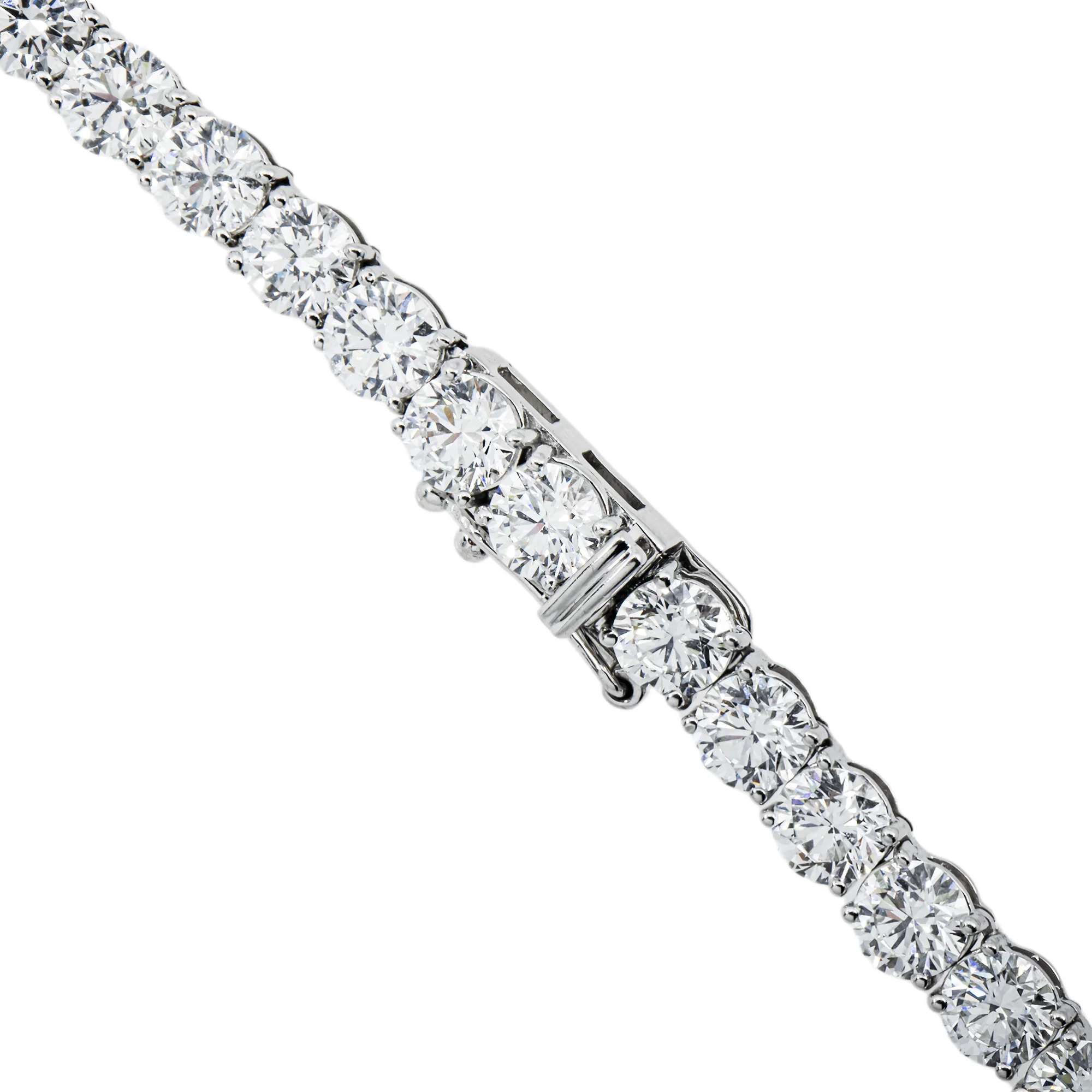 14K White Gold Round Diamond Tennis Chain 53.85ct  (16"-22") - Image 4