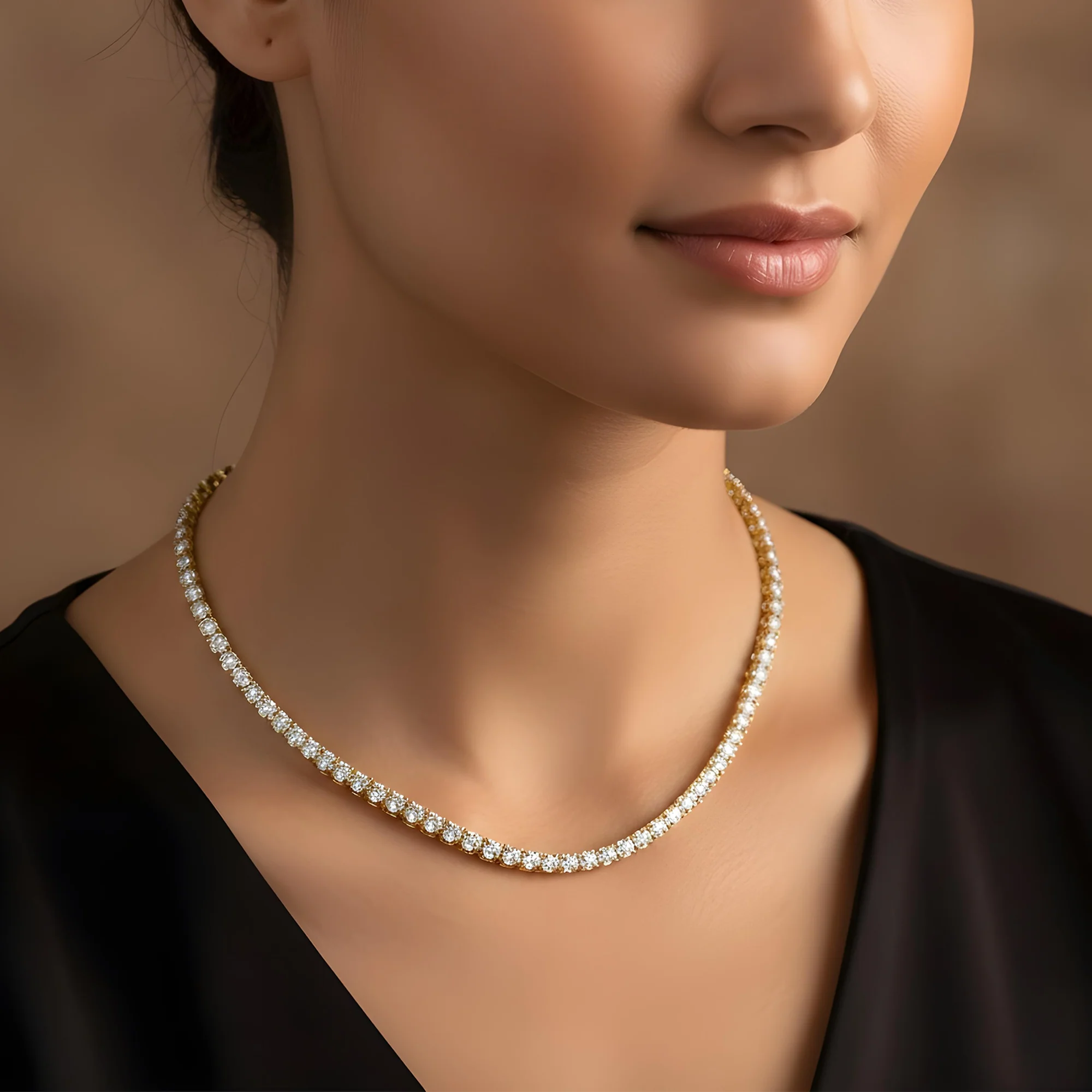 14K White Gold Round Diamond Tennis Chain 6.16ct (16"-22") - Image 5