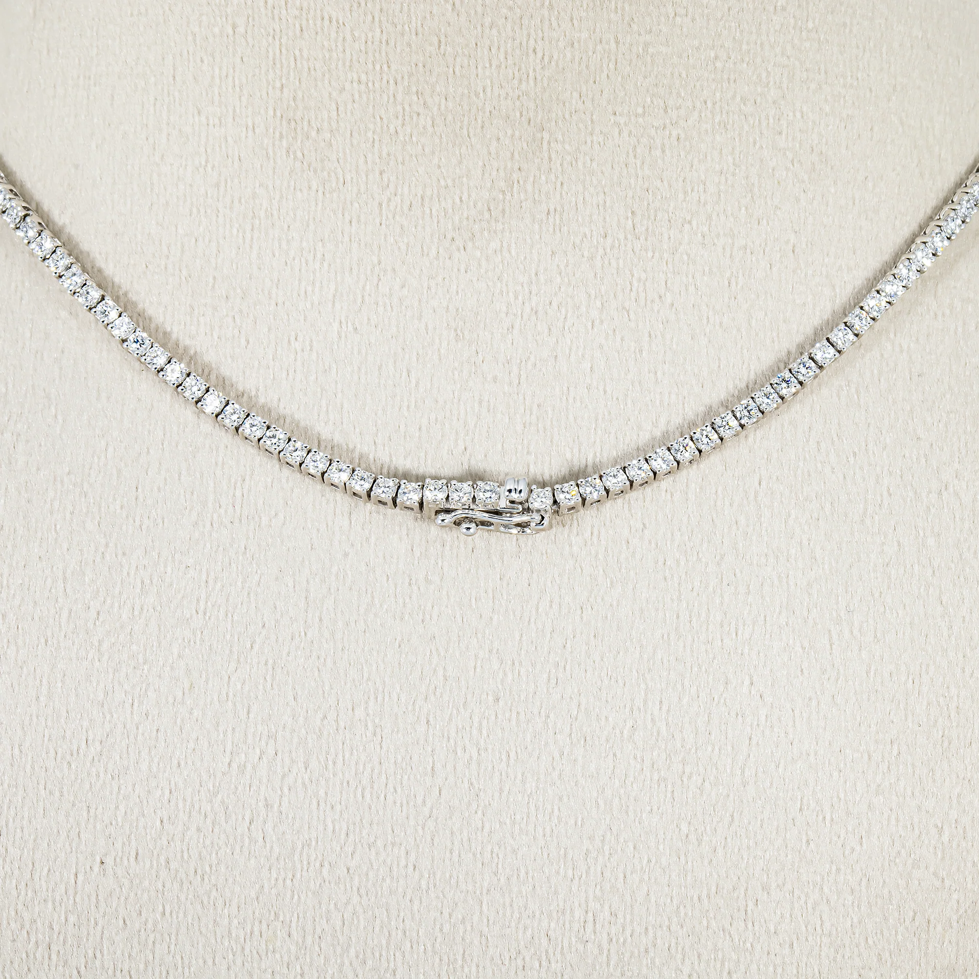 14K White Gold Round Diamond Tennis Chain 6.17ct (16"-22") - Image 3