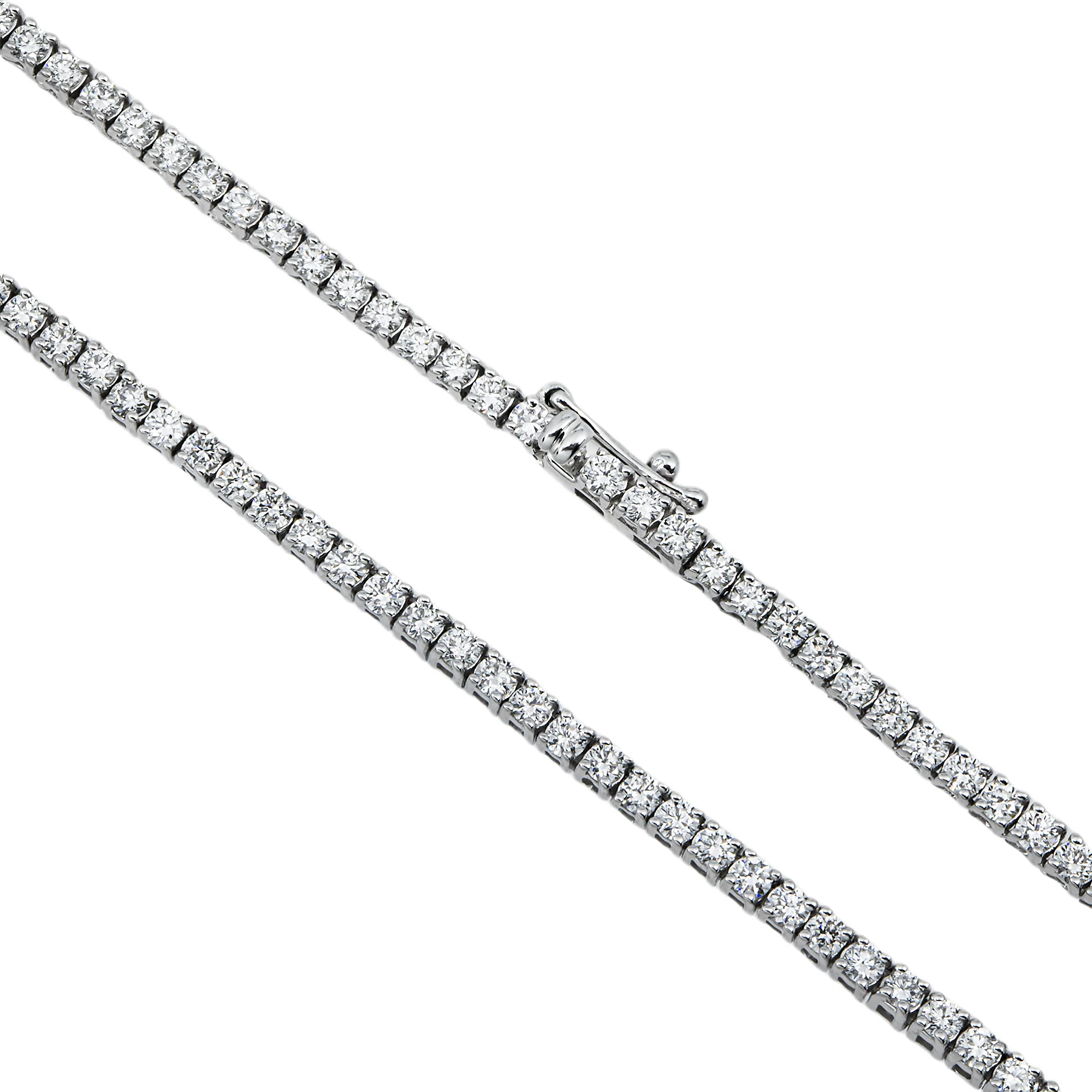 14K White Gold Round Diamond Tennis Chain 6.17ct (16"-22") - Image 4