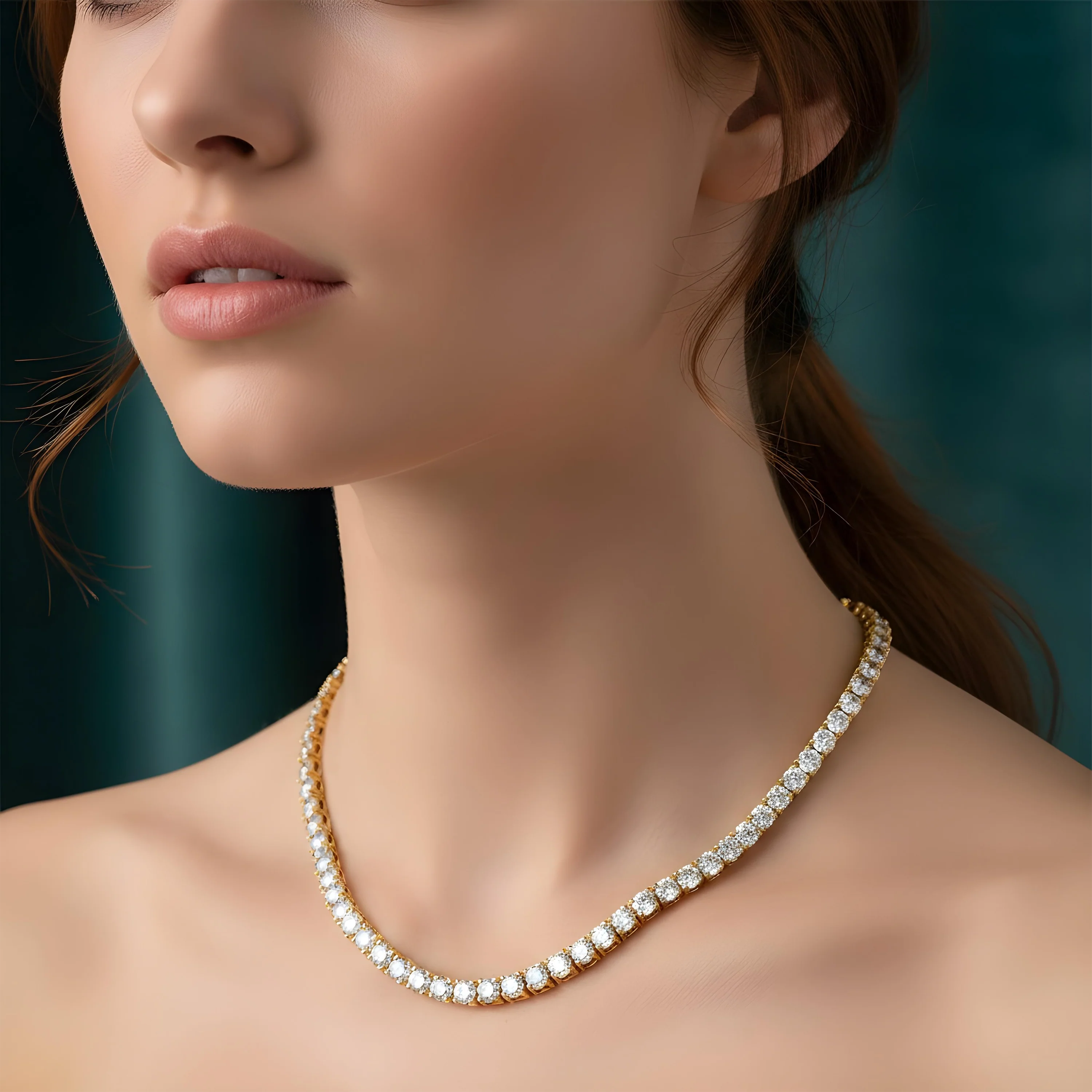 14K White Gold Round Diamond Tennis Chain 81.09ct (16"-22") - Image 6