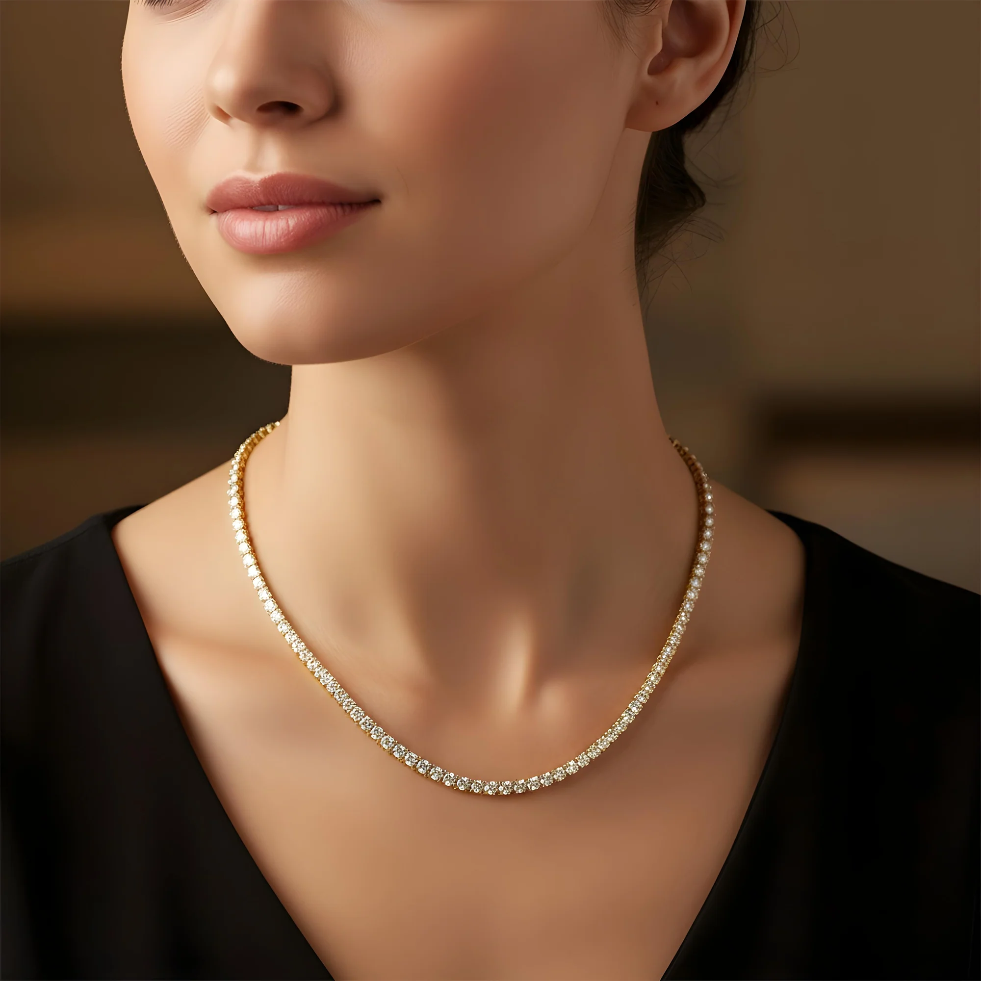 14K White Gold Round Diamond Tennis Chain 7.75ct (16"-22") - Image 5