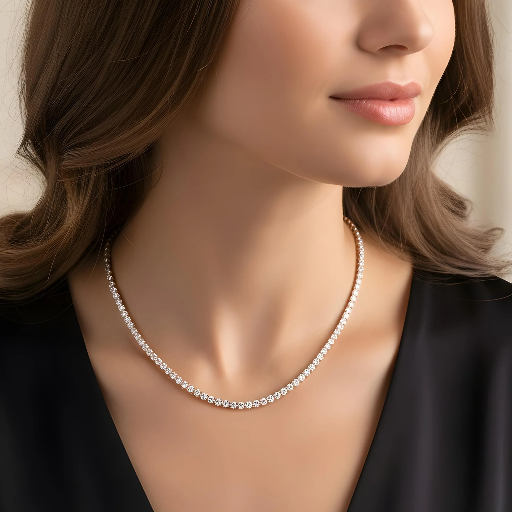 14K White Gold Round Diamond Tennis Chain 7.75ct (16"-22") - Image 7