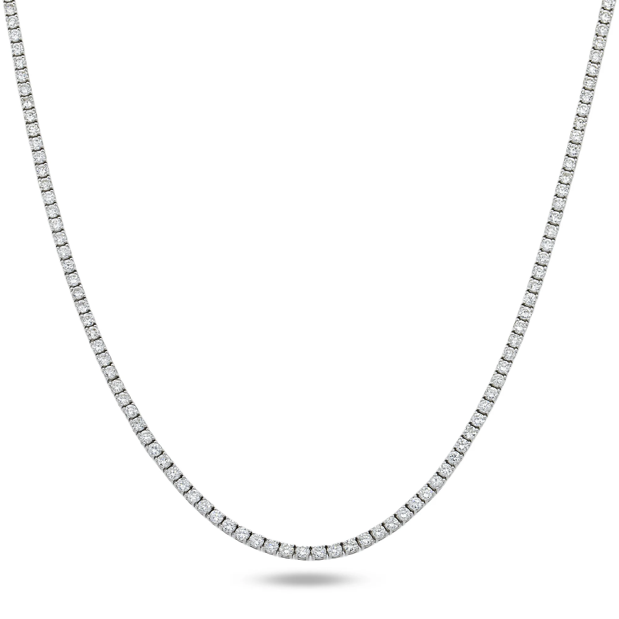 14K White Gold Round Diamond Tennis Chain 7.80cts (16"-22")