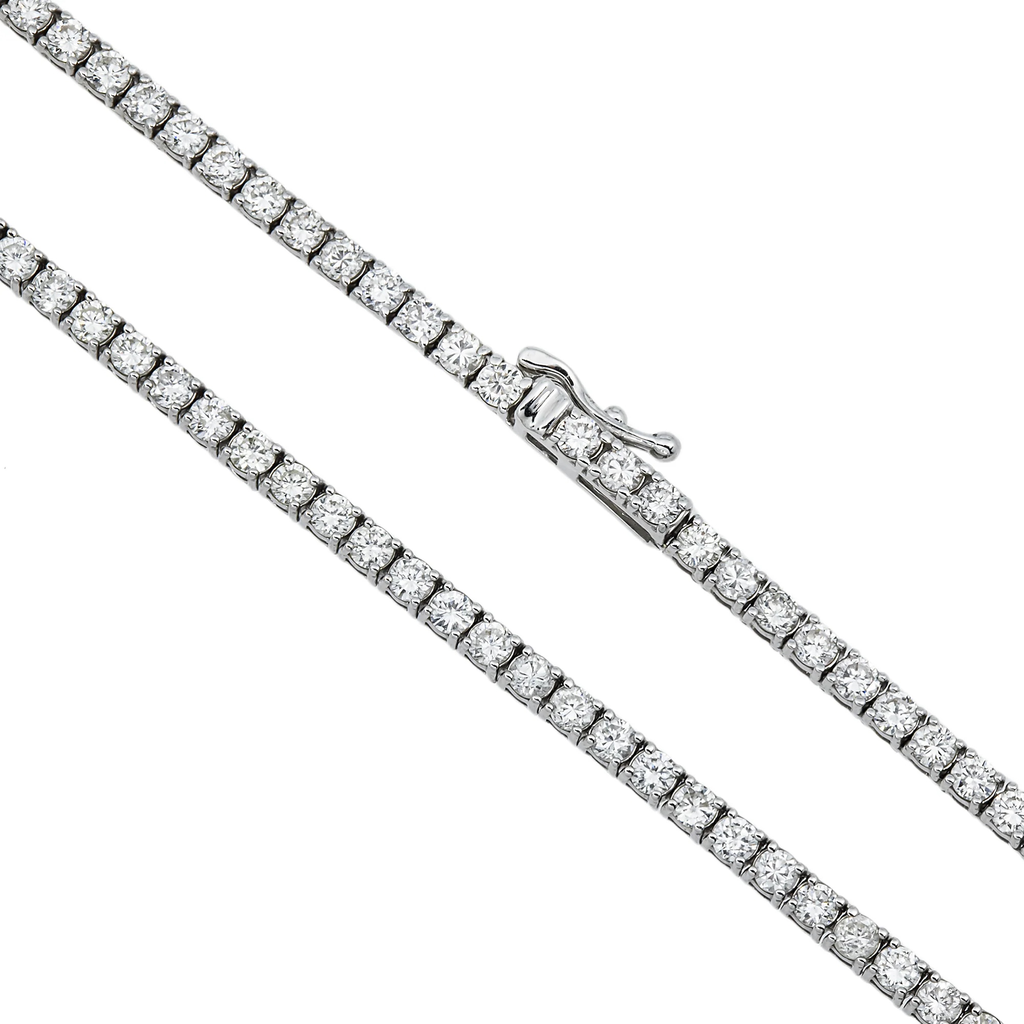 14K White Gold Round Diamond Tennis Chain 7.80cts (16"-22") - Image 3