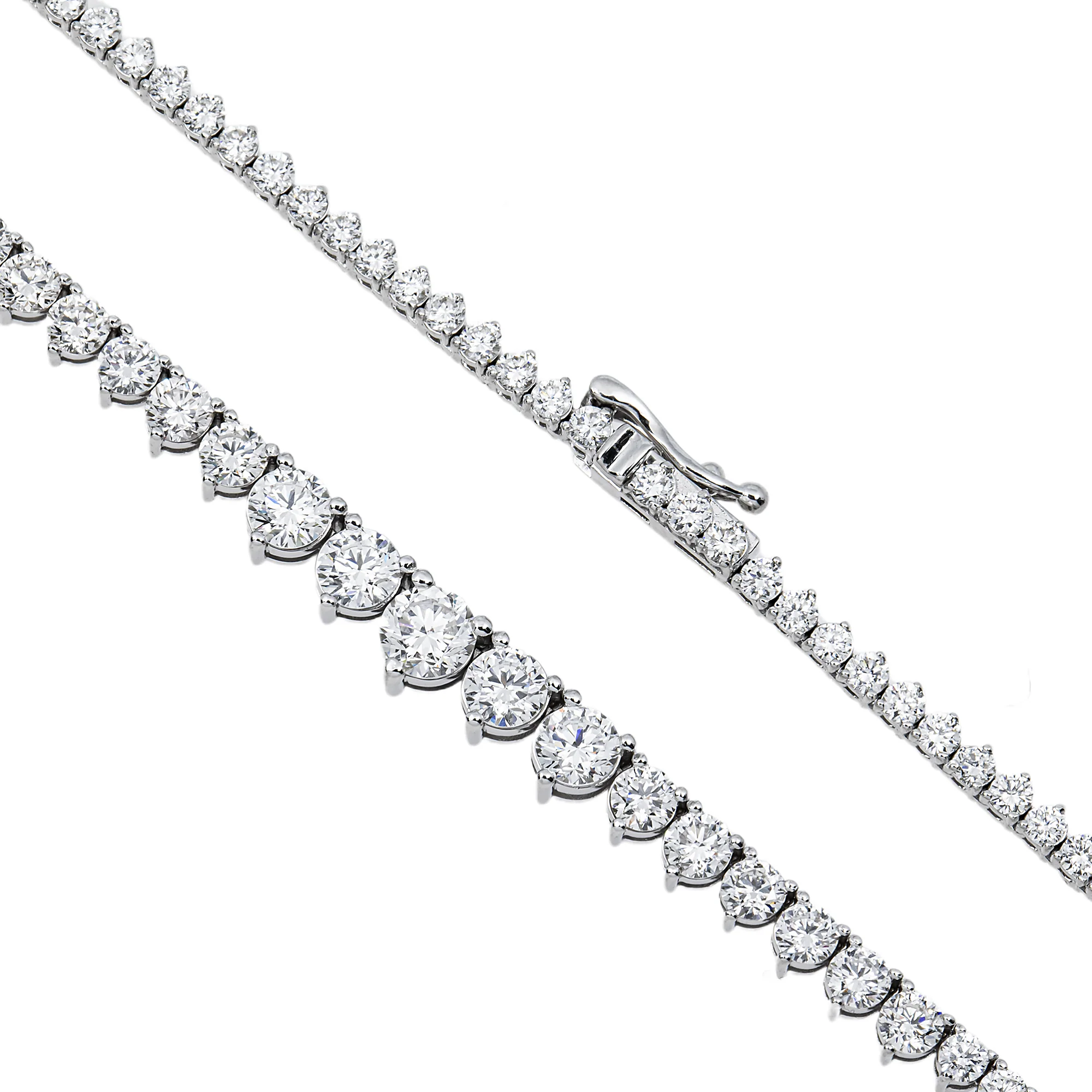 14K White Gold Round Diamond Tennis Chain 8.76ct - Image 3