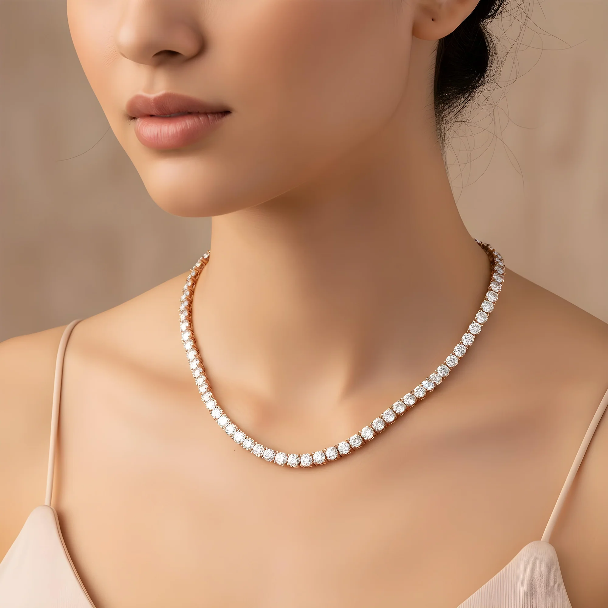14K White Gold Round Diamond Tennis Chain 81.09ct (16"-22") - Image 8