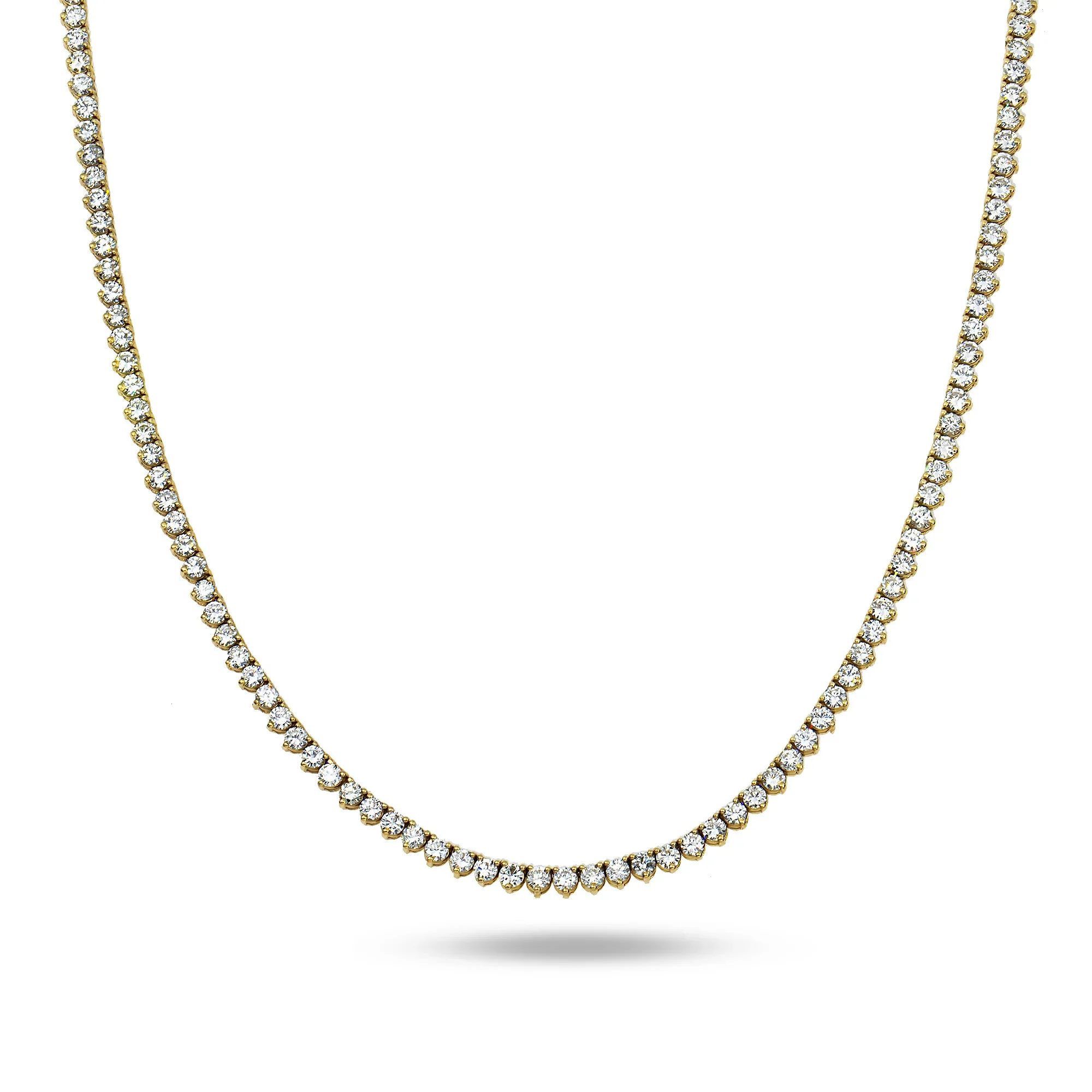 White Gold 3-Prong Round Diamond Tennis Chain 36.70ct - Image 4