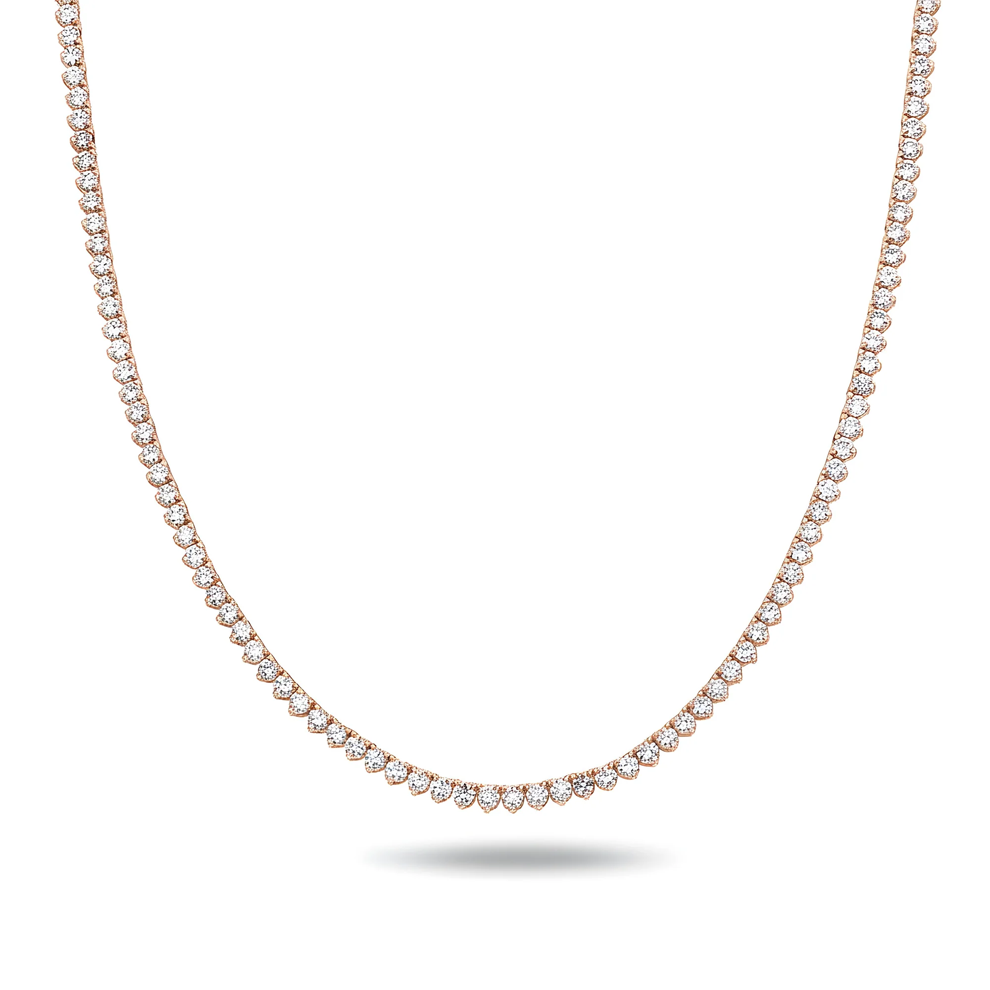 White Gold 3-Prong Round Diamond Tennis Chain 36.70ct - Image 6