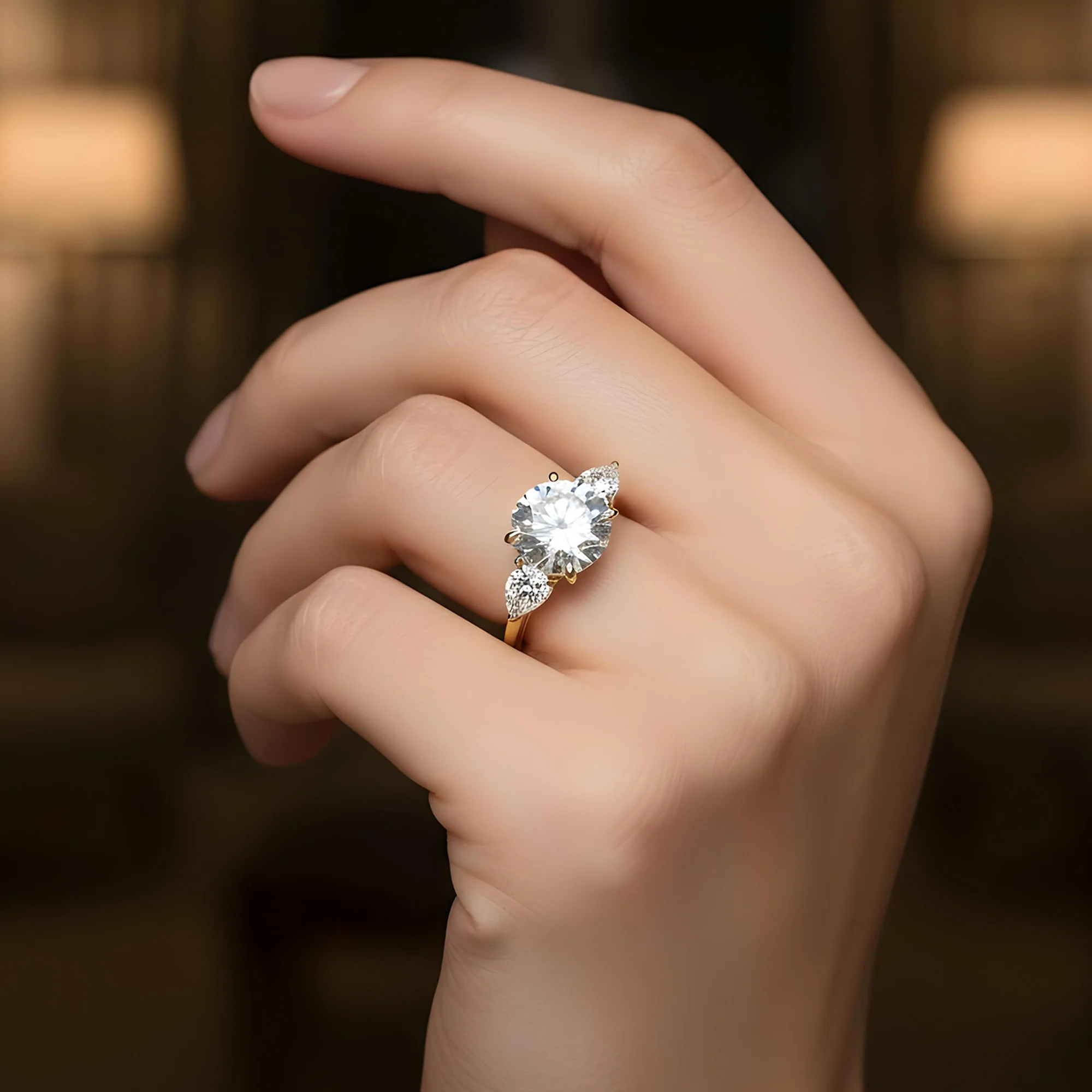 GIA 14K White Gold 4.86ct Round Diamond Triple Engagement Ring 6.47ctw - Image 8