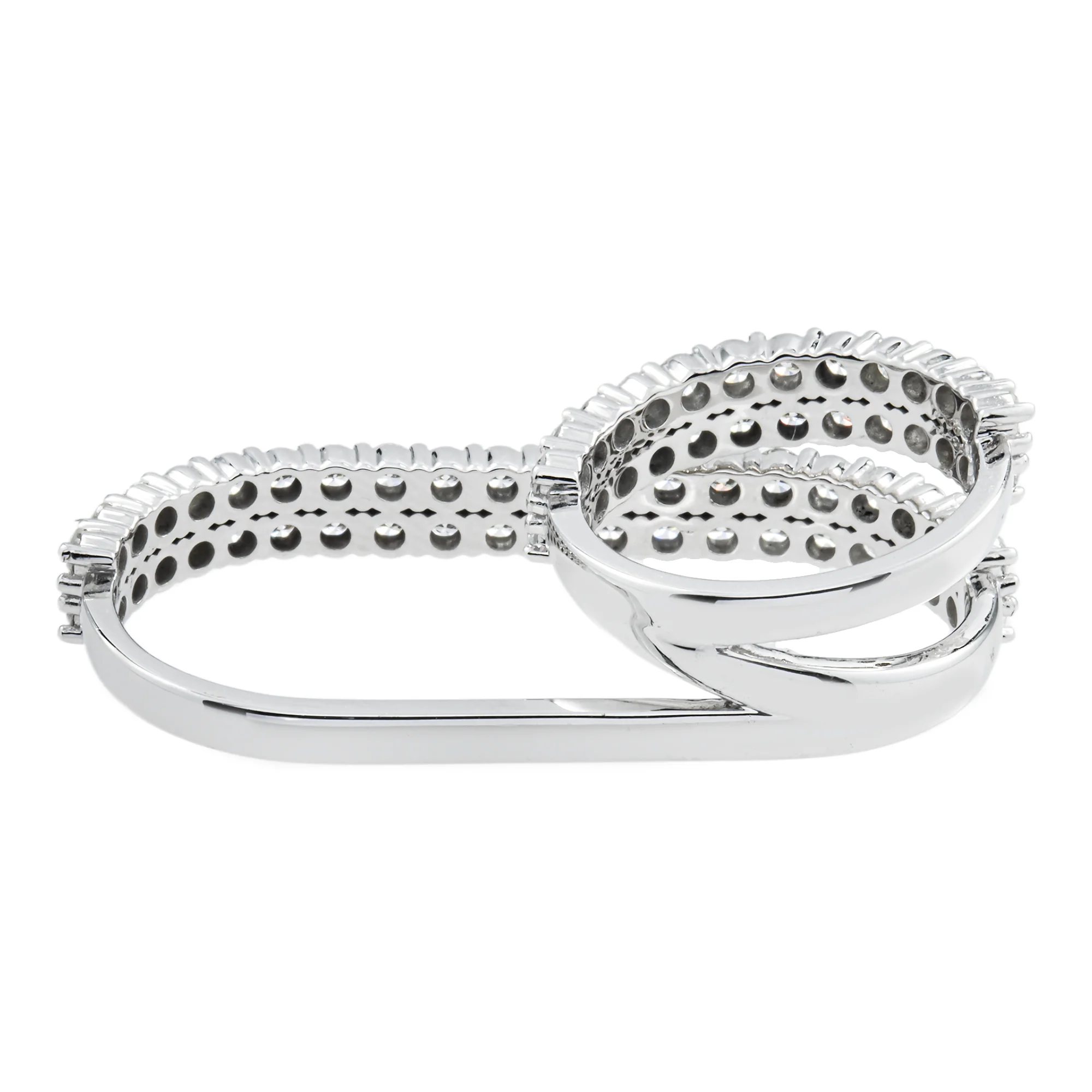 14K Yellow Gold Round Diamond Two Finger Wrap Ring 3.04ct - Image 6