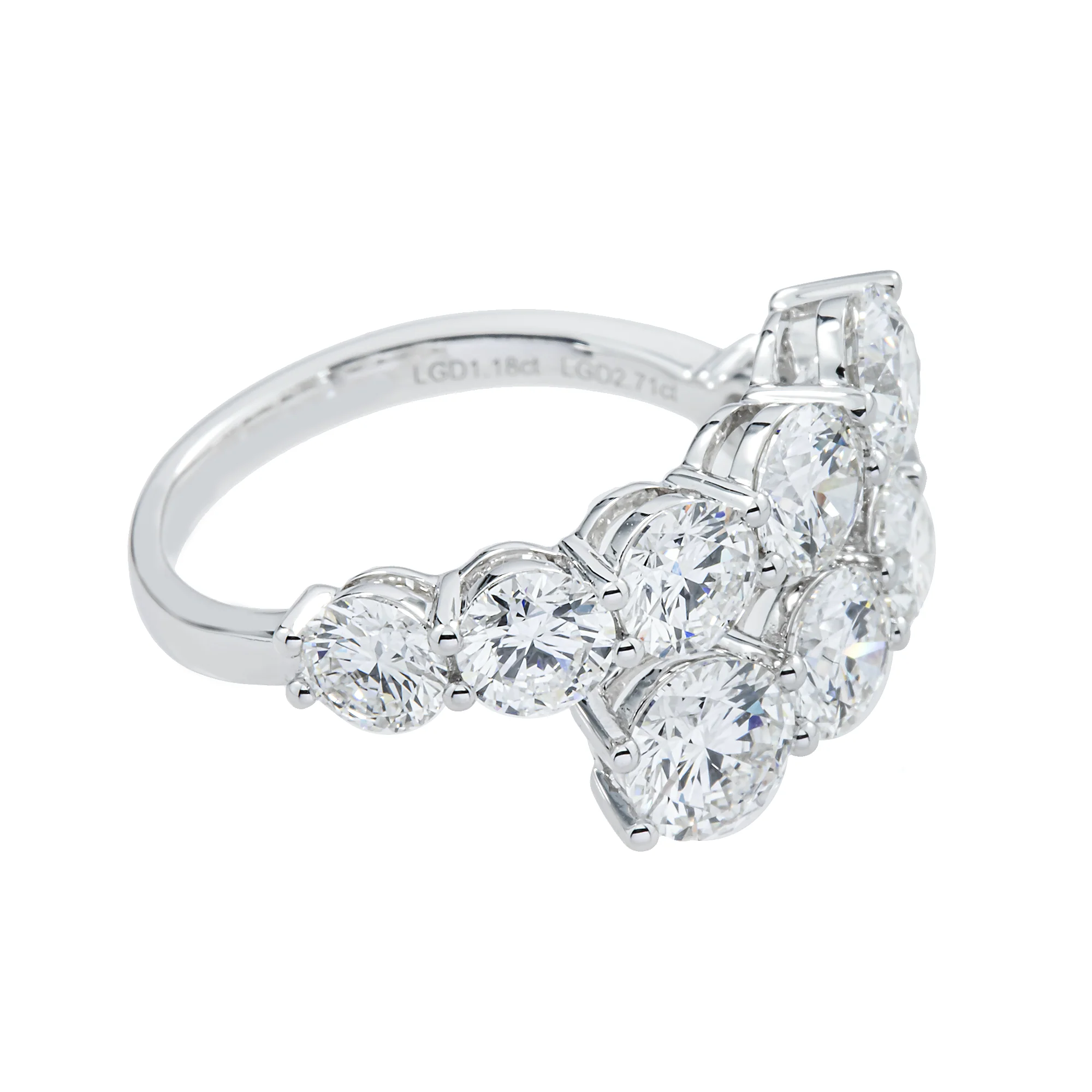 14K White Gold Round Diamond Wrap Ring 3.89ct - Image 3
