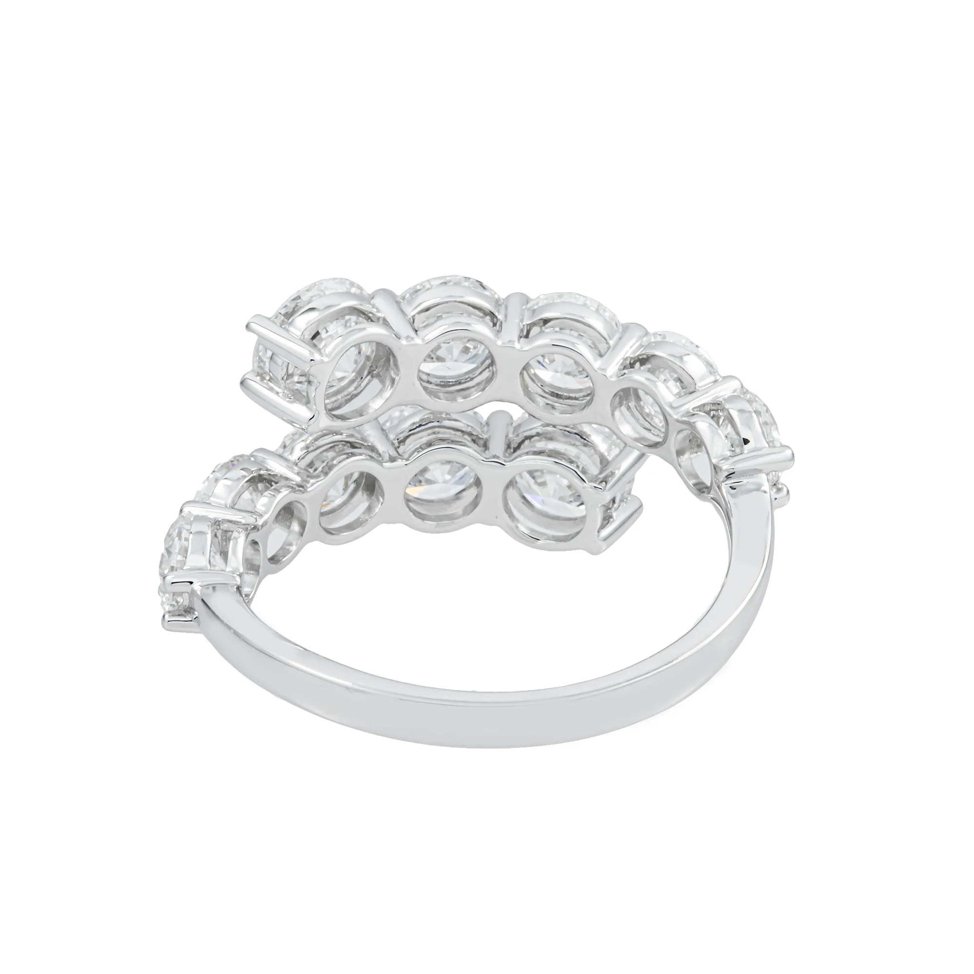 14K White Gold Round Diamond Wrap Ring 3.89ct - Image 4