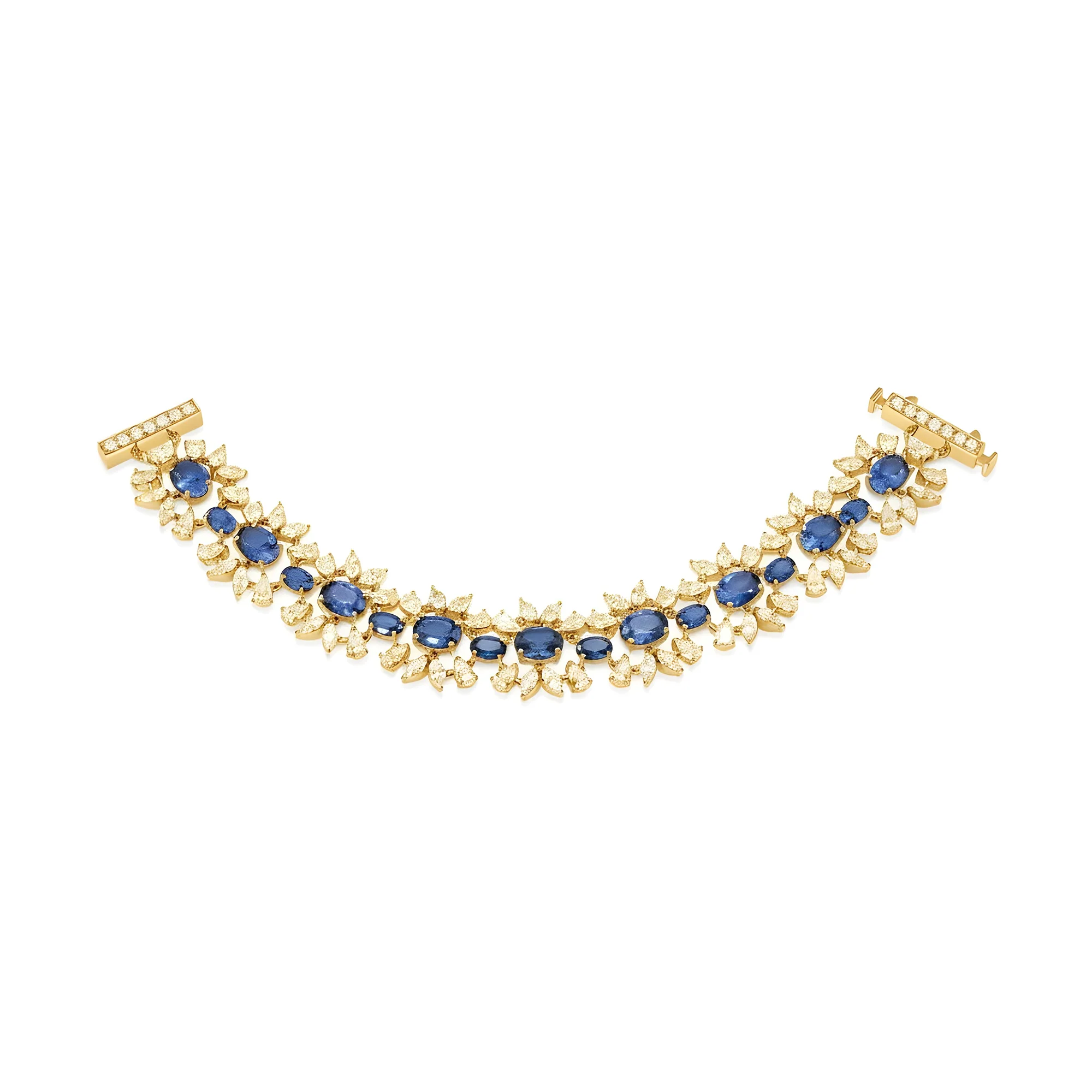 14K White Gold Sapphire & Diamond Bracelet 28.41ctw - Image 4