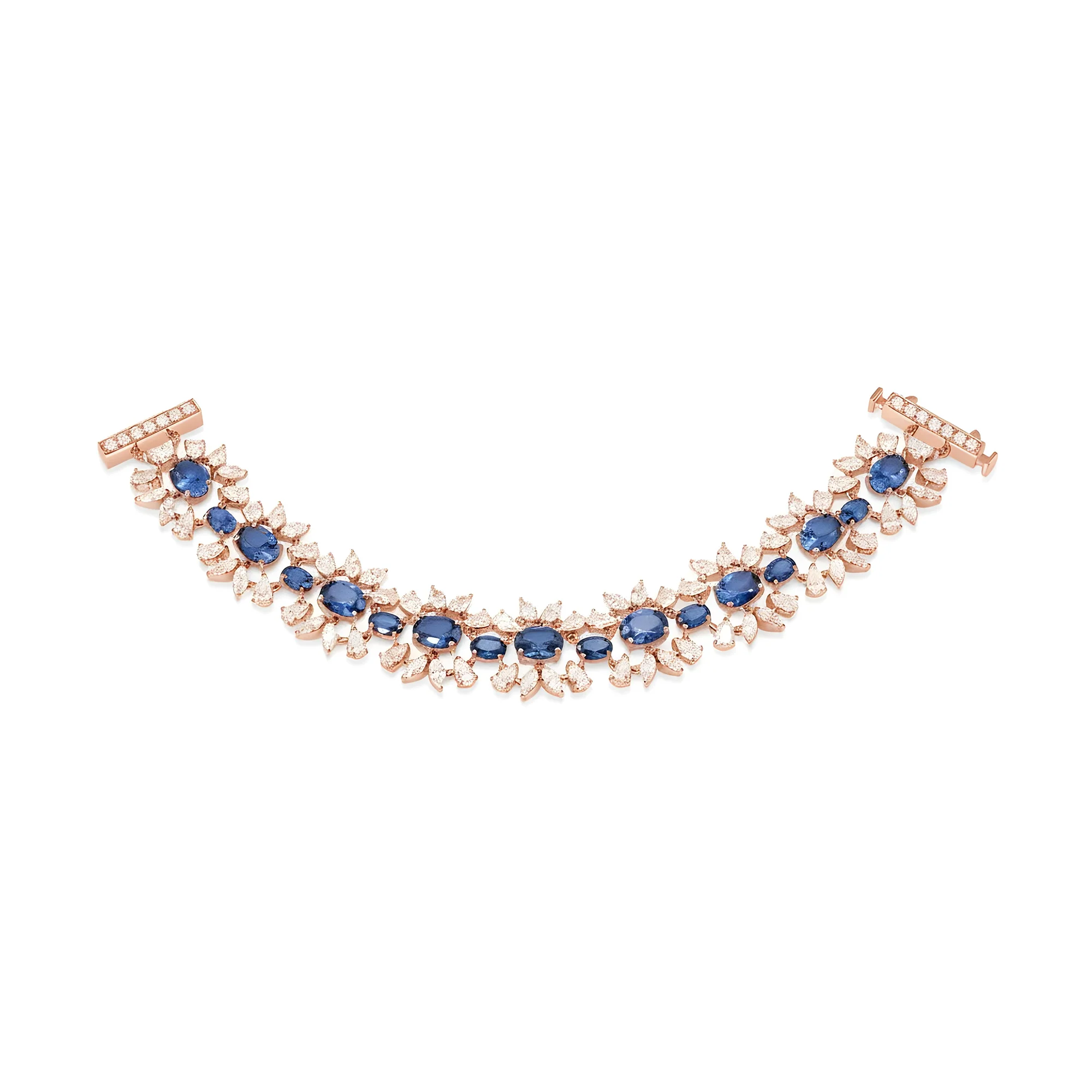 14K White Gold Sapphire & Diamond Bracelet 28.41ctw - Image 6