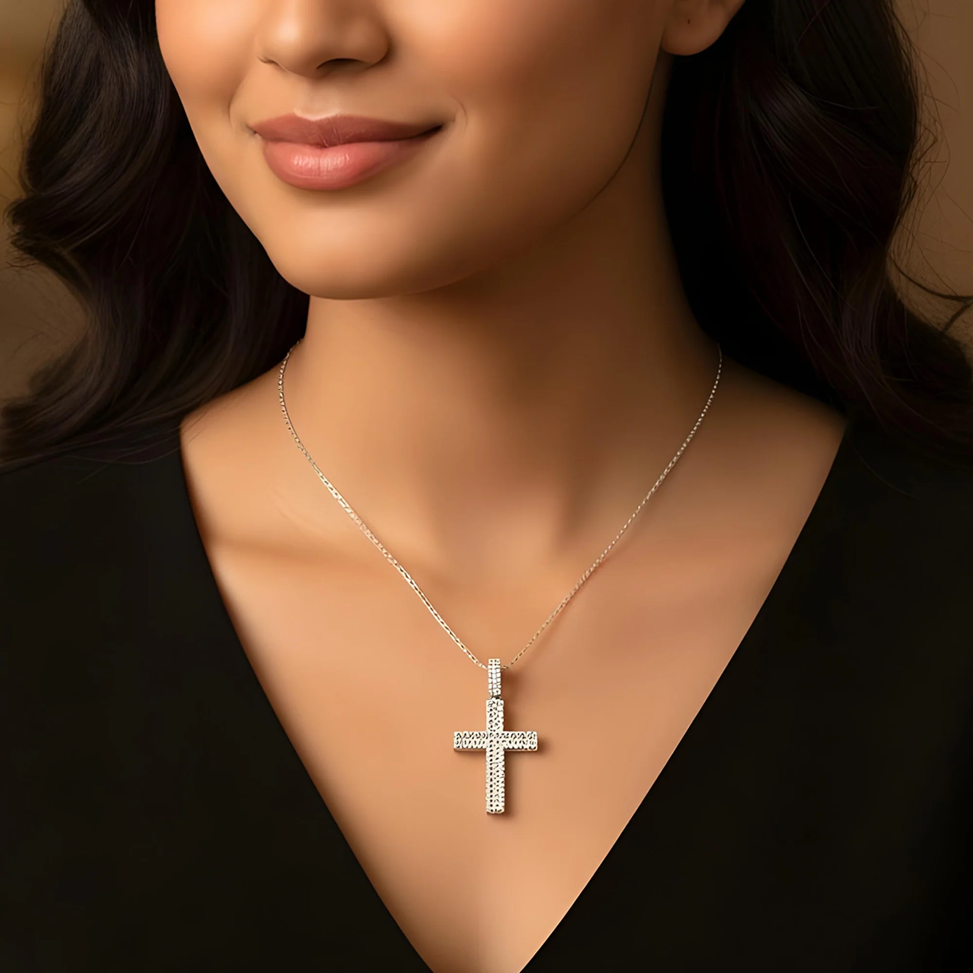 14K Yellow Gold Triple Sided Round & Asscher Cut Diamond Cross Pendant 9.54ct - Image 5