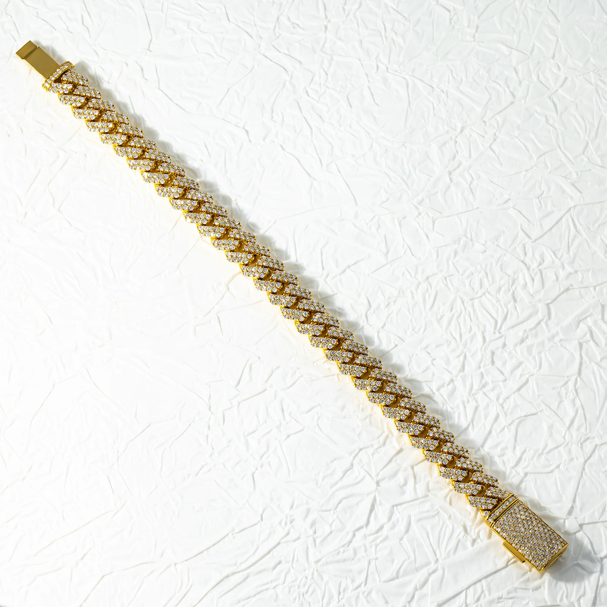 14K Yellow Gold 11mm Round Diamond Cuban Link Bracelet 9.0ct - Image 3