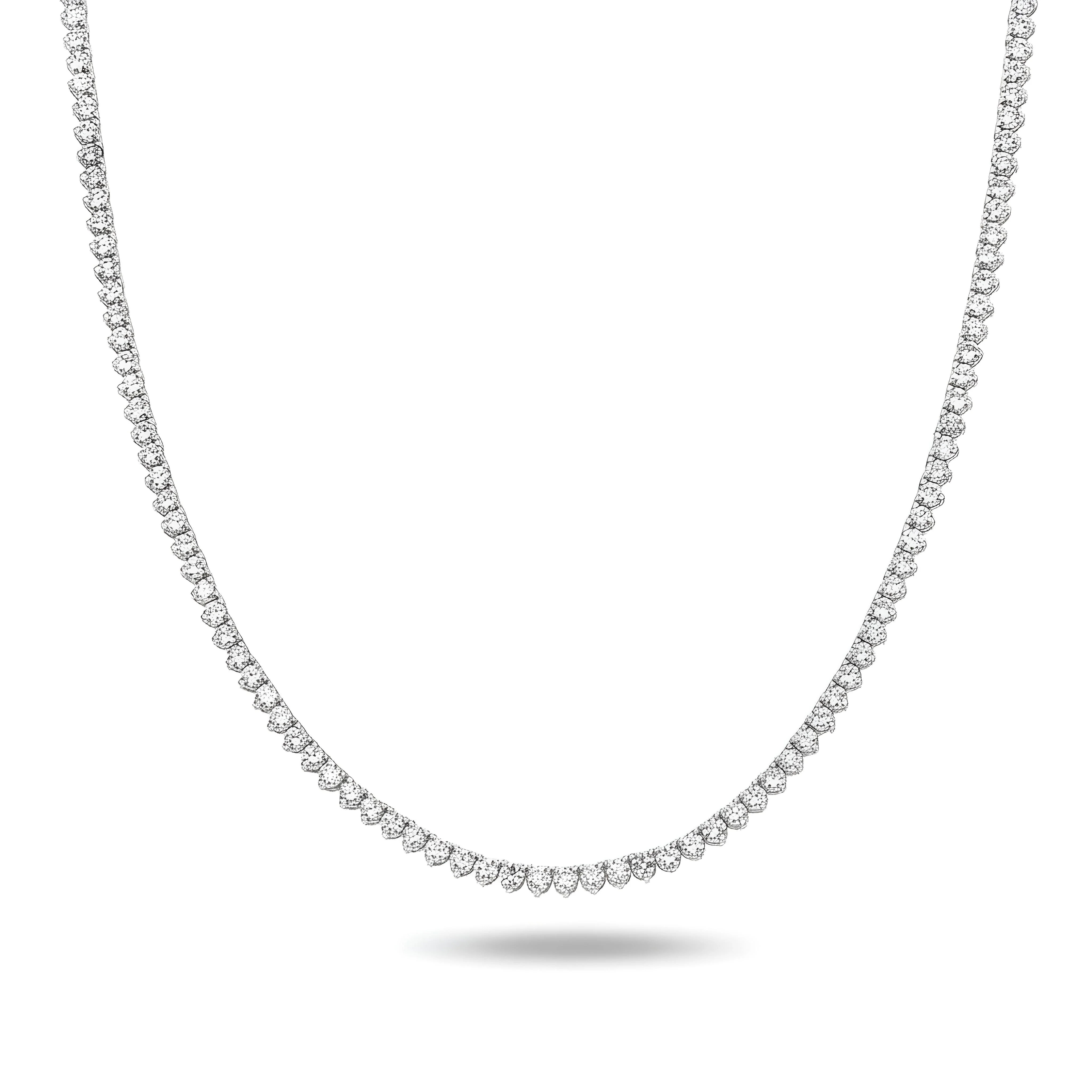 14K Yellow Gold 3- Prong Round Diamond Tennis Chain 26.17ct - Image 4