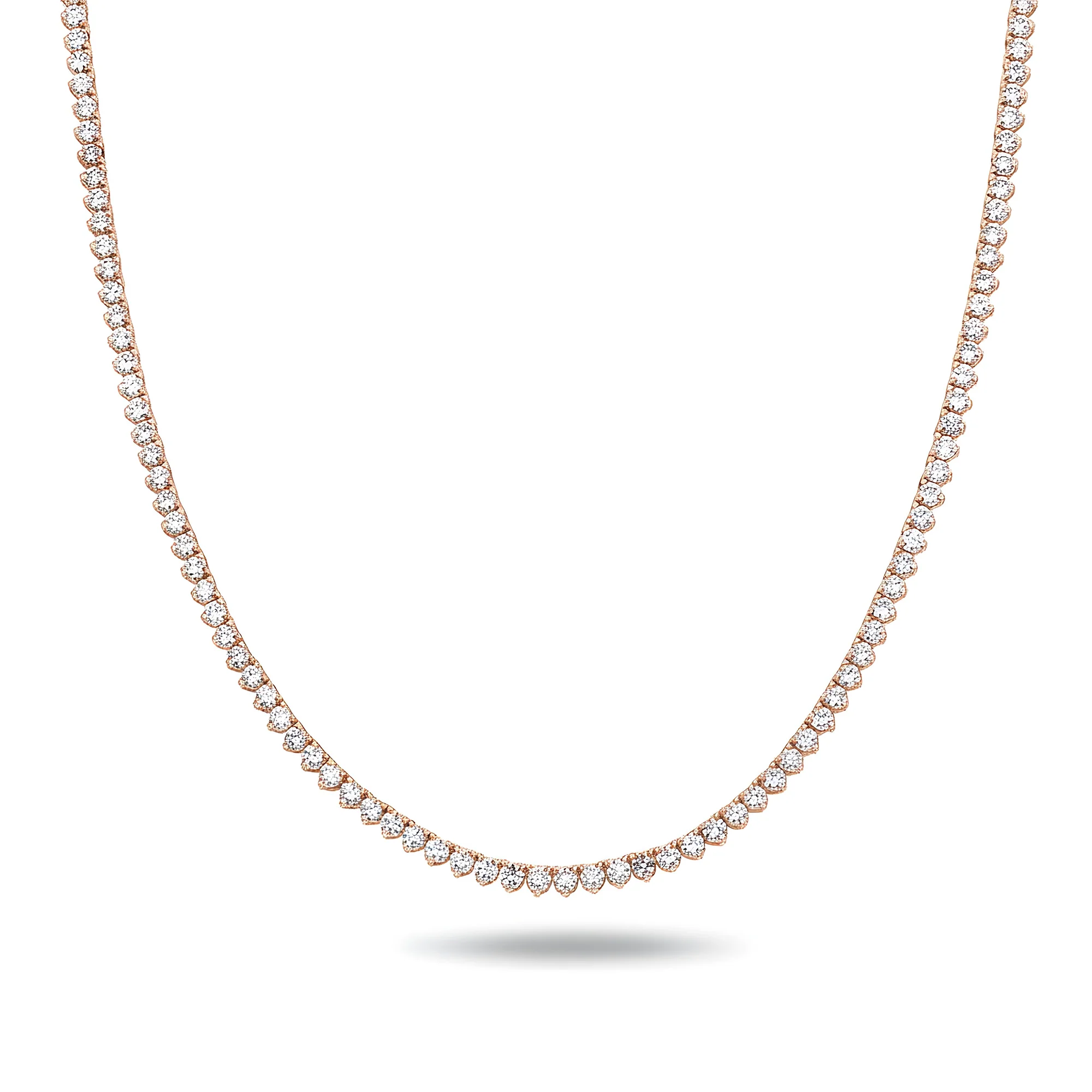 14K Yellow Gold 3- Prong Round Diamond Tennis Chain 26.17ct - Image 7