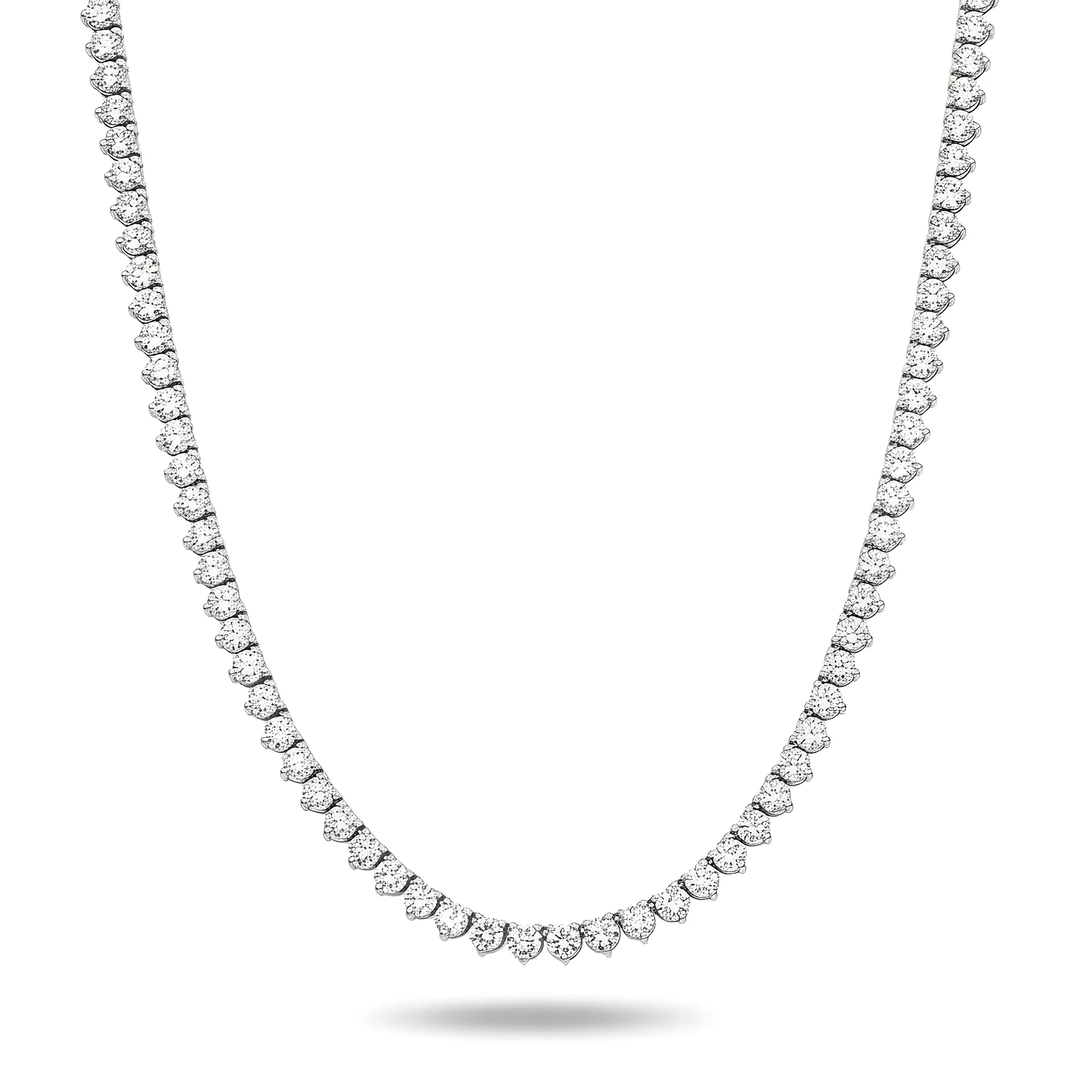 14K Yellow Gold 3-Prong Round Diamond Tennis Chain 33.50ct - Image 4