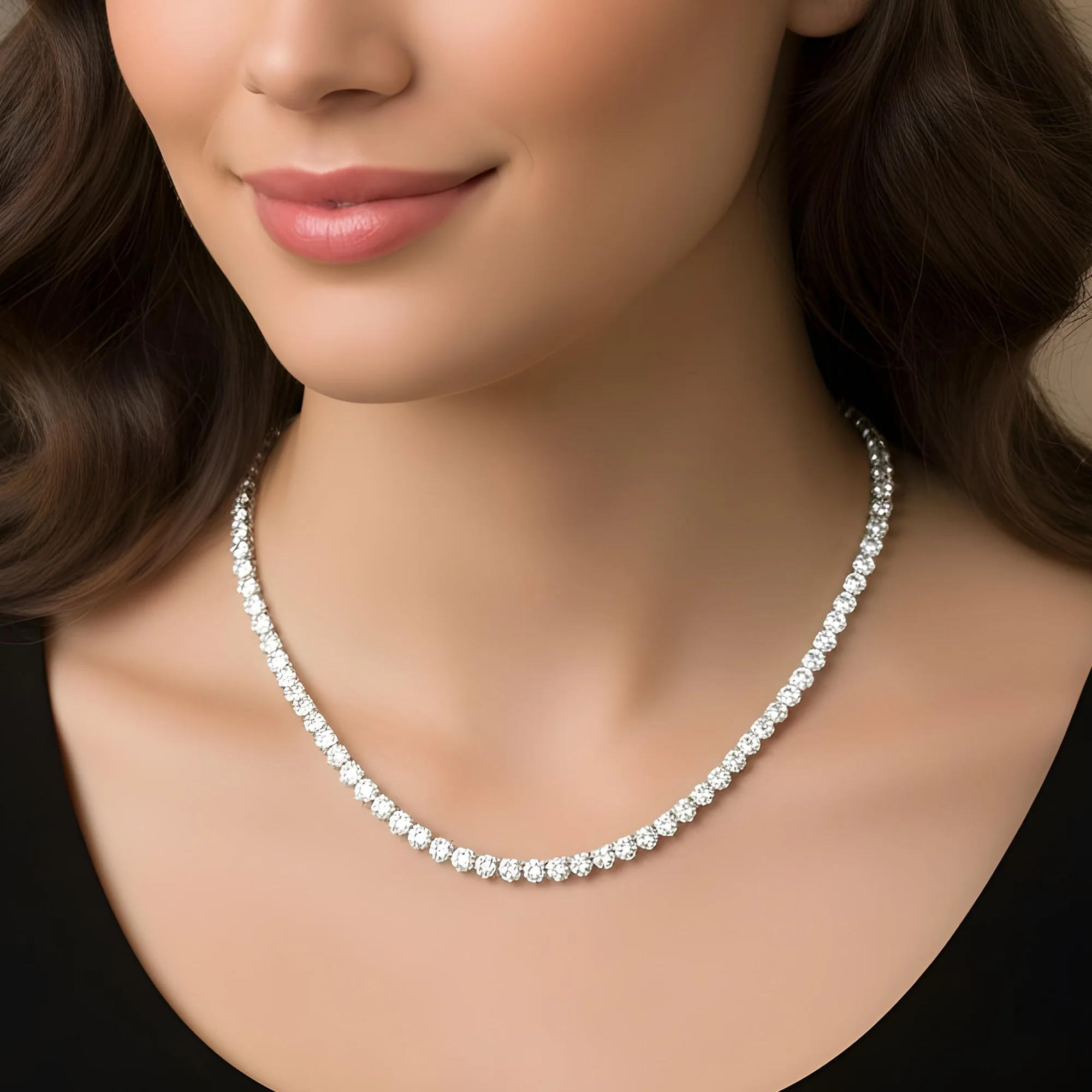 14K Yellow Gold 3-Prong Round Diamond Tennis Chain 33.50ct - Image 5