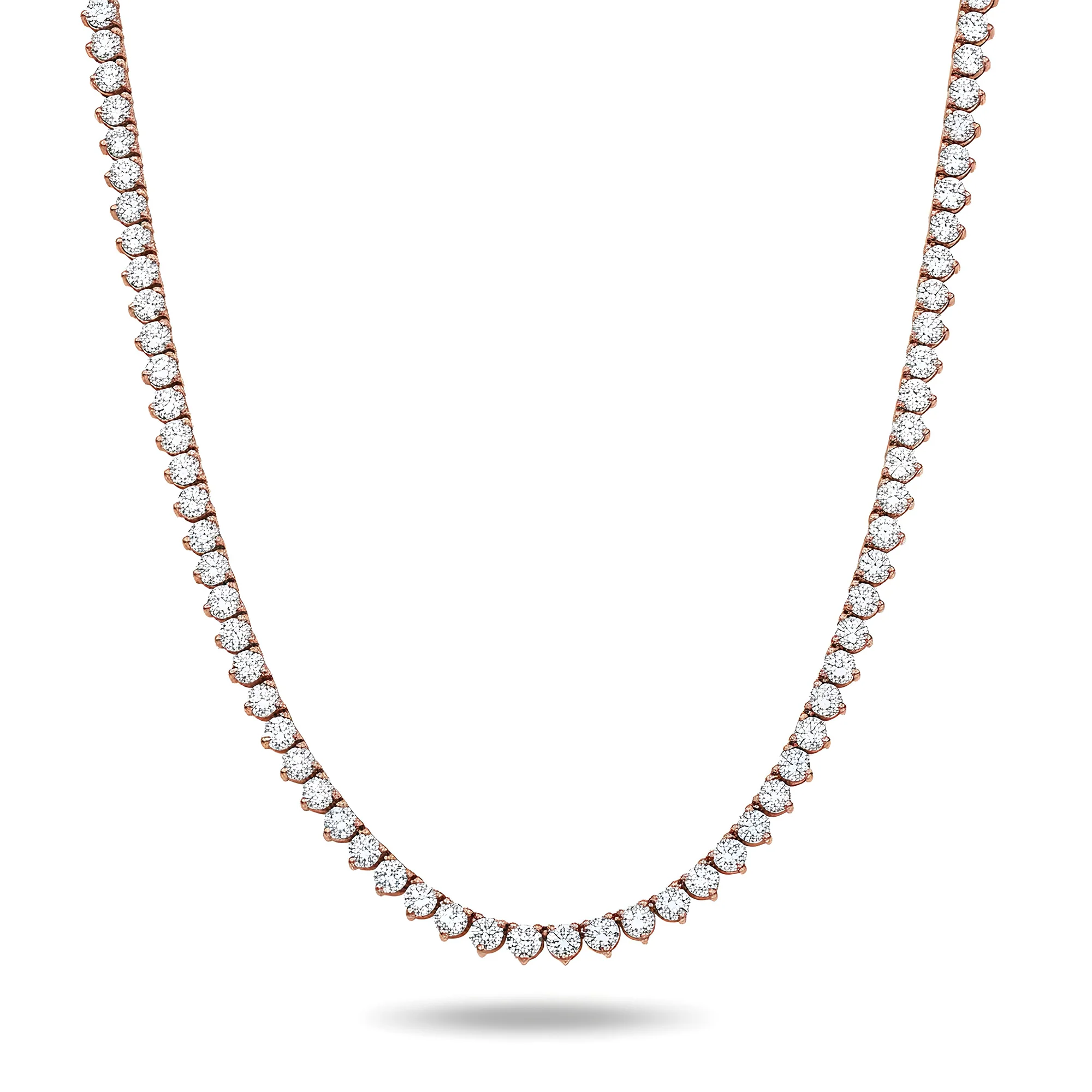 14K Yellow Gold 3-Prong Round Diamond Tennis Chain 33.50ct - Image 7