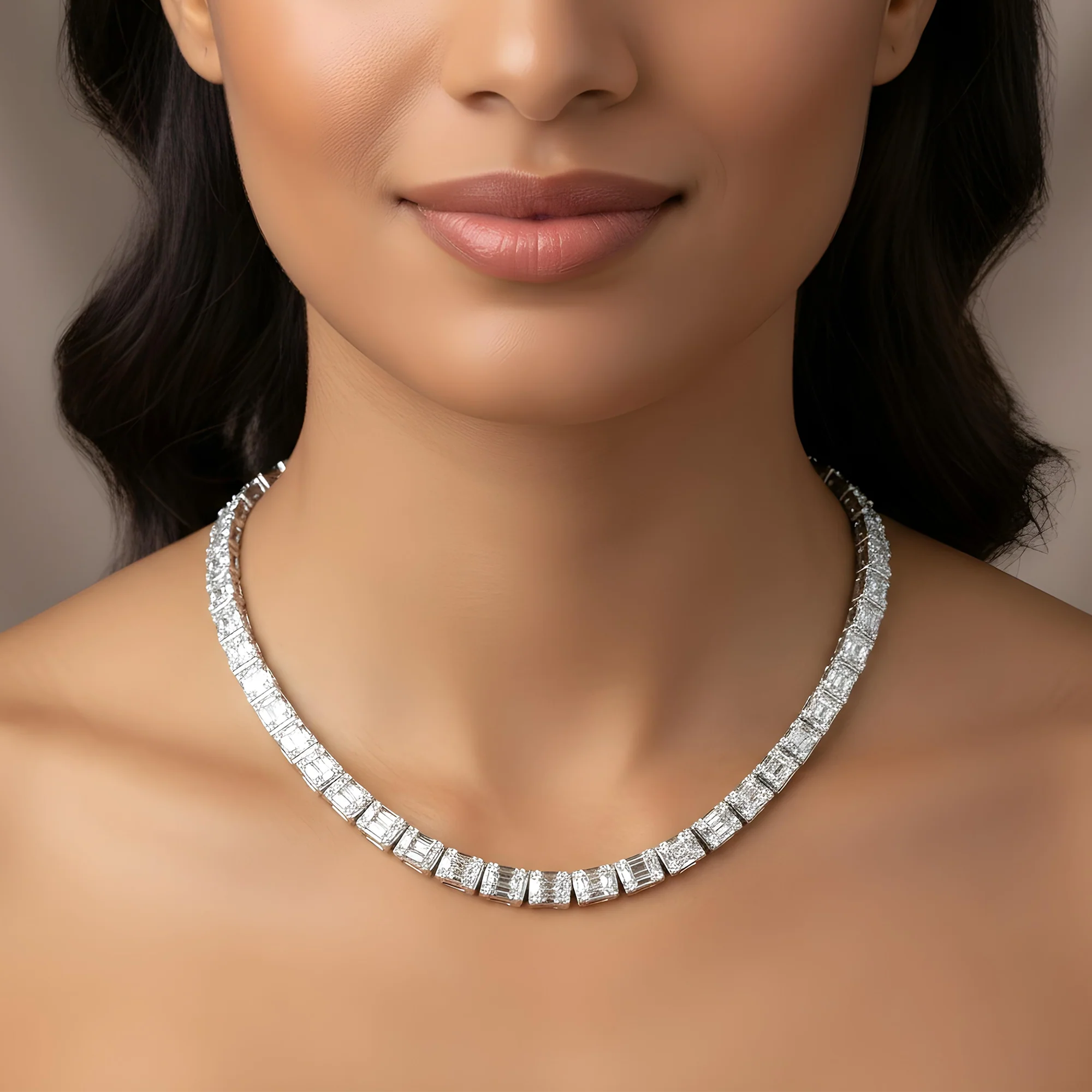 14K Yellow Gold Baguette & Round Diamond Chain 22.33 - Image 5