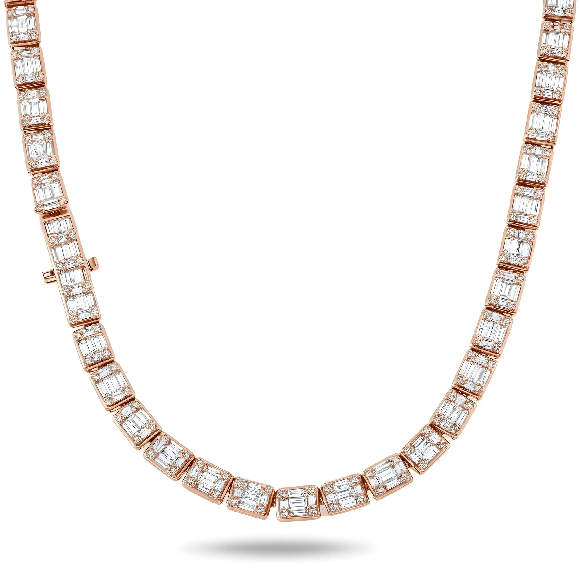 14K Yellow Gold Baguette & Round Diamond Chain 22.33 - Image 7