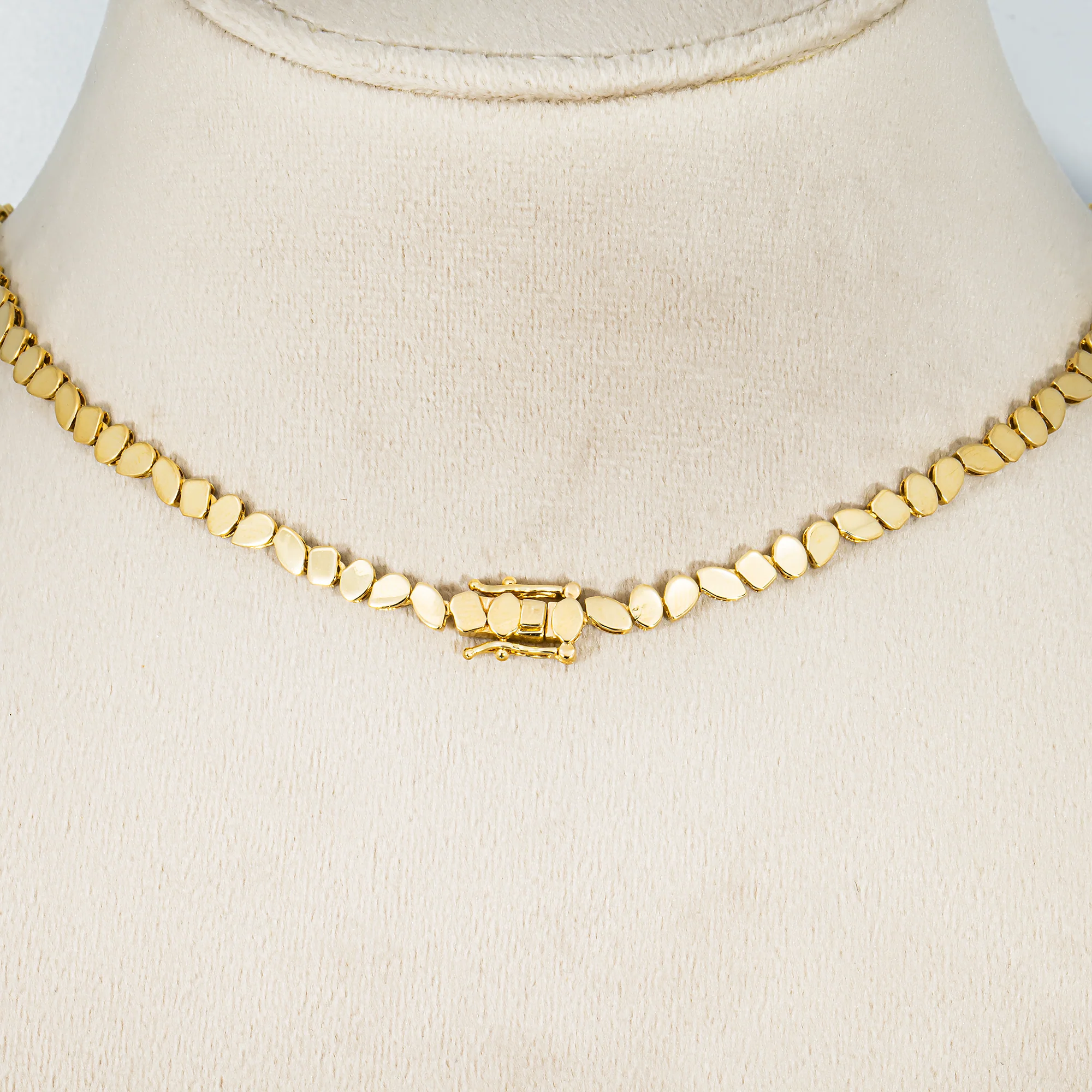 14K Yellow Gold Bezel Set Multi Cut Diamond Necklace 12.92ct - Image 3