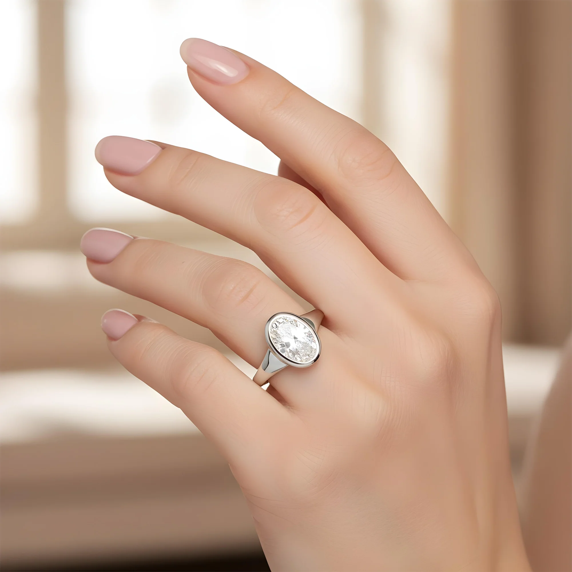 14K Yellow Gold Bezel Set Oval Cut Diamond Ring 2.22ct - Image 8