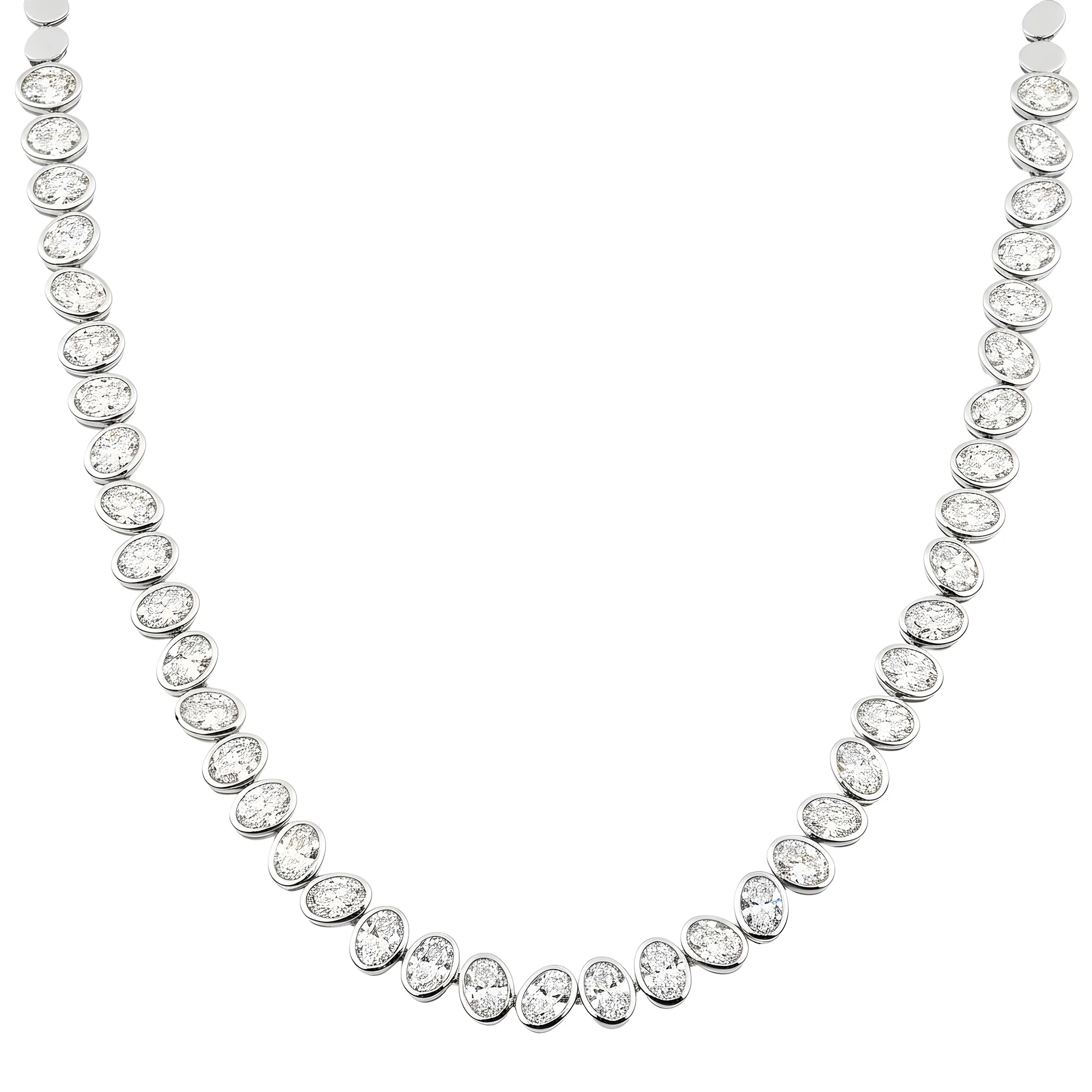 14K Yellow Gold Bezel Set Oval Cut Diamond Tennis Chain 12.91ct - Image 5