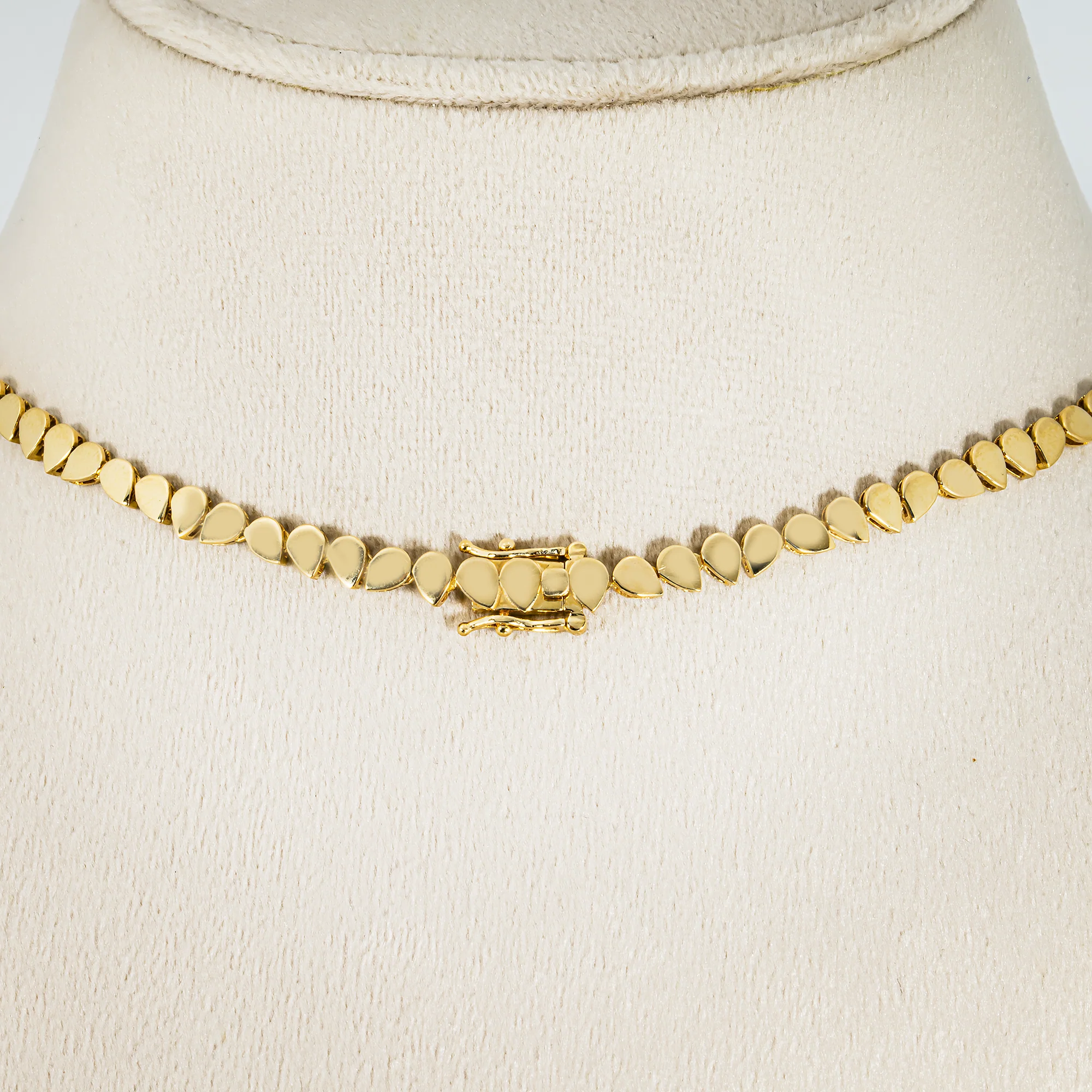14K Yellow Gold Bezel Set Pear Cut Diamond Necklace 11.66ct - Image 3