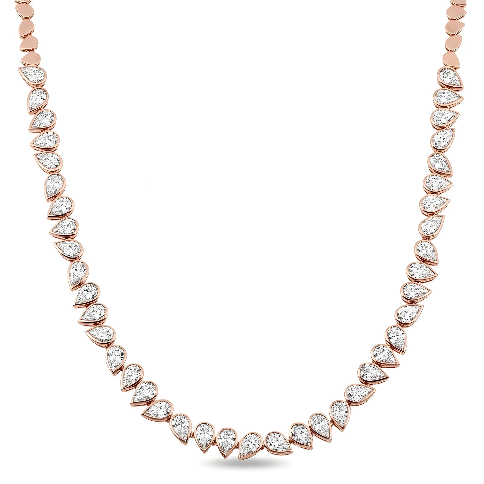 14K Yellow Gold Bezel Set Pear Cut Diamond Necklace 11.66ct - Image 8