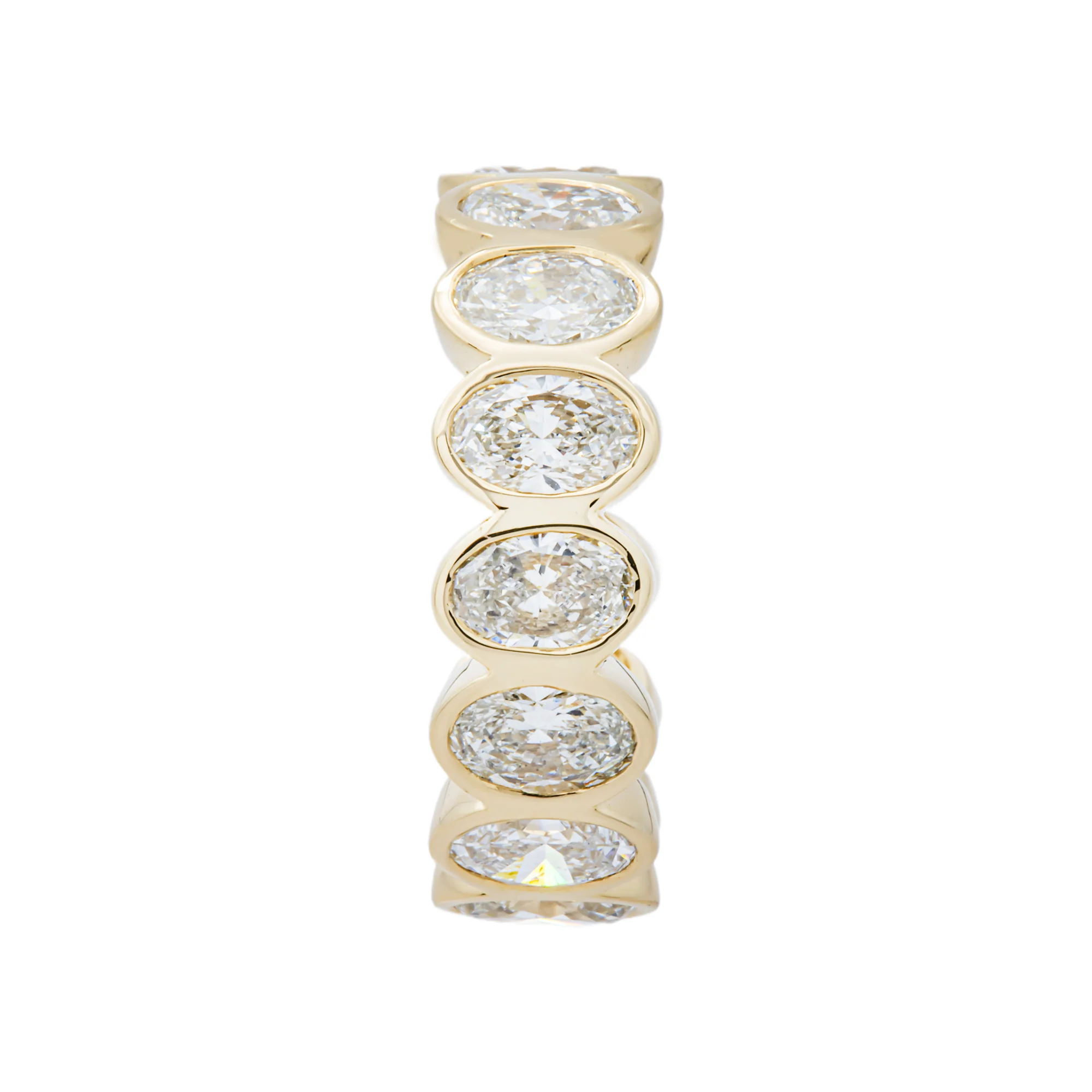 14K Yellow Gold Bezel Set Oval Diamond Eternity Ring 5.06ct (size 6) - Image 3