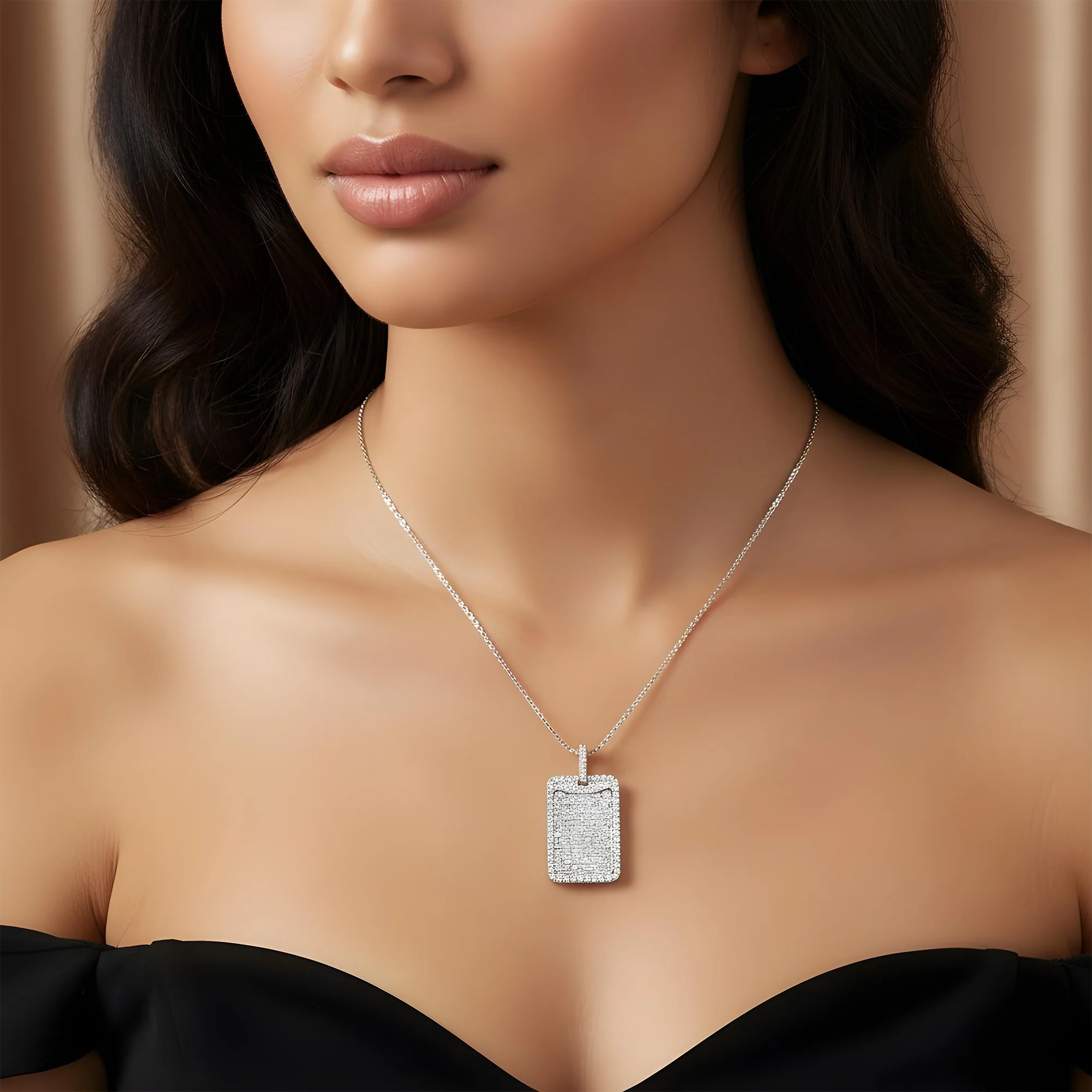 14K Yellow Gold Emerald & Round Diamond Dog Tag Pendant 11.75ct - Image 7