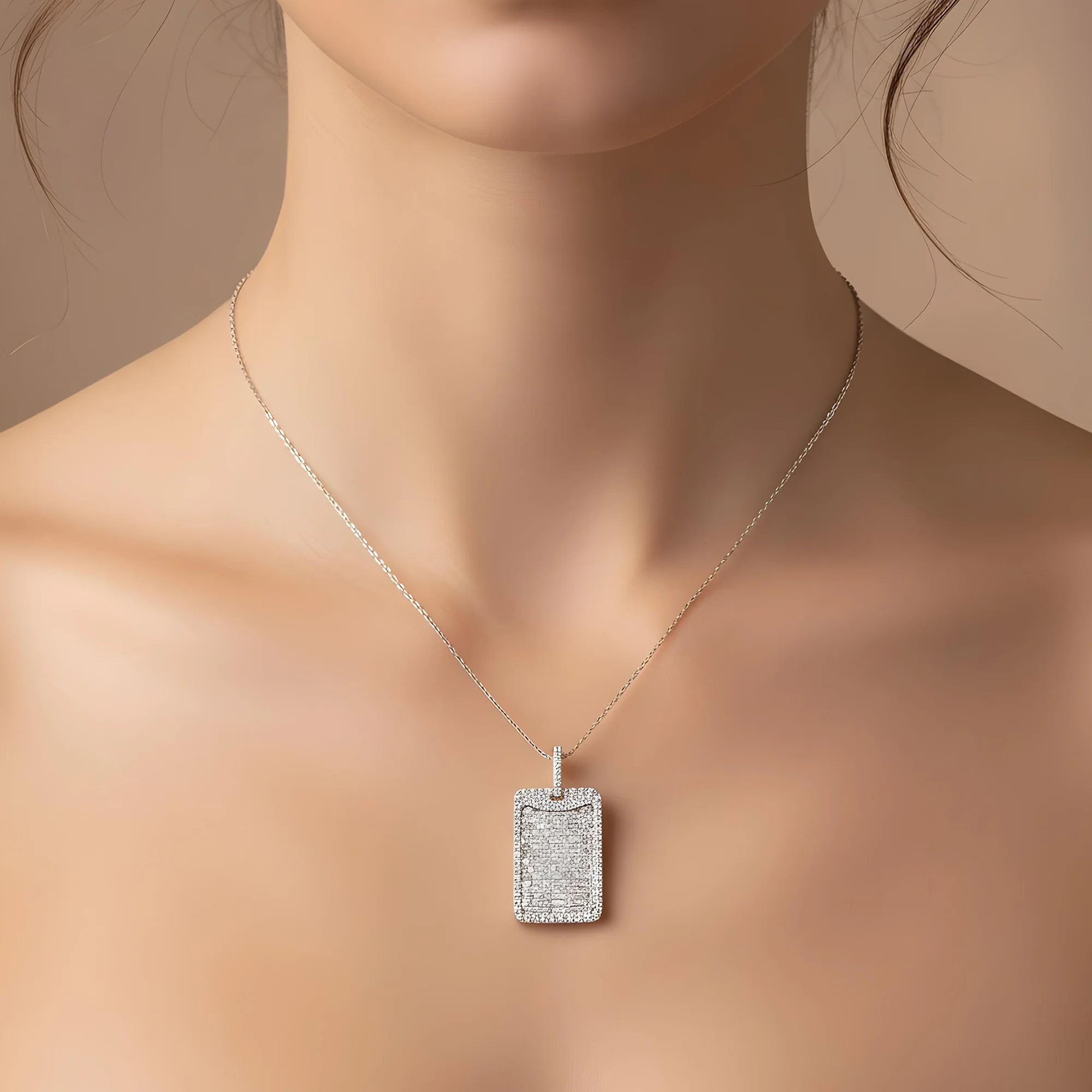 14K Yellow Gold Emerald & Round Diamond Dog Tag Pendant 11.75ct - Image 9
