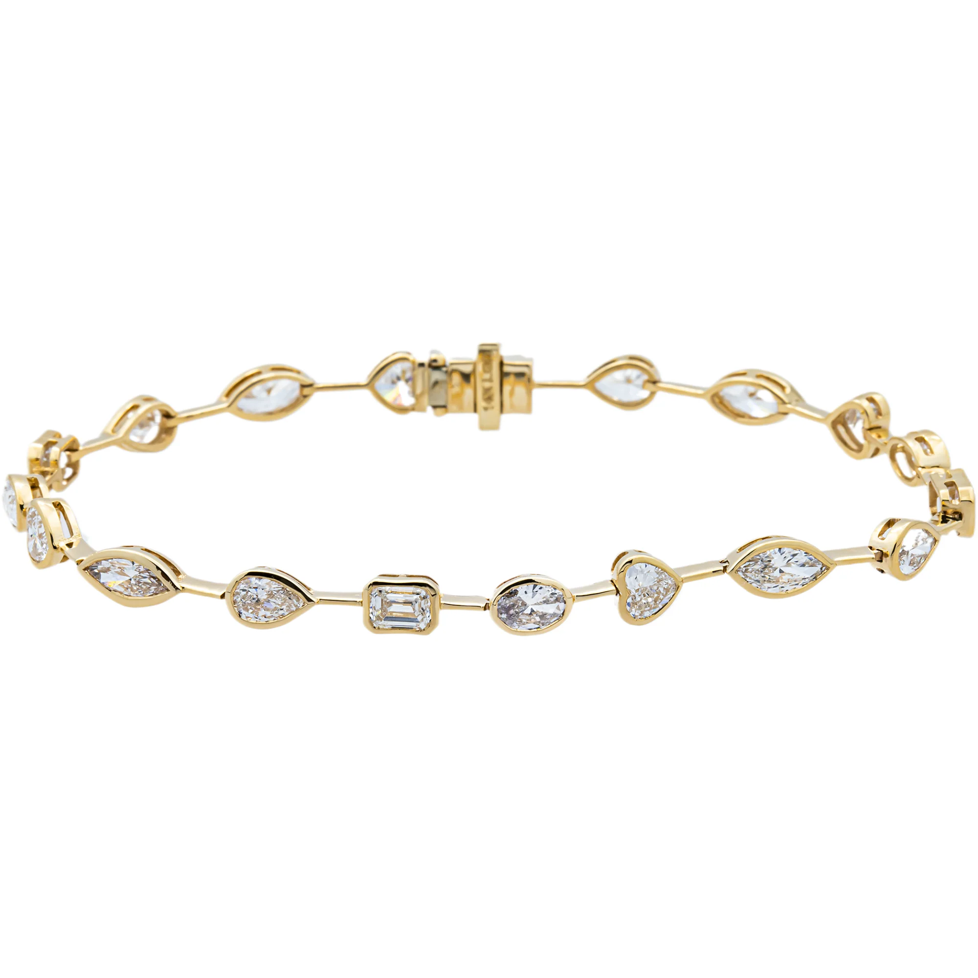 3 in 1 - 14K Yellow Gold Multi Cut Diamond Necklace & Bracelet Set 16.05ct - Image 2