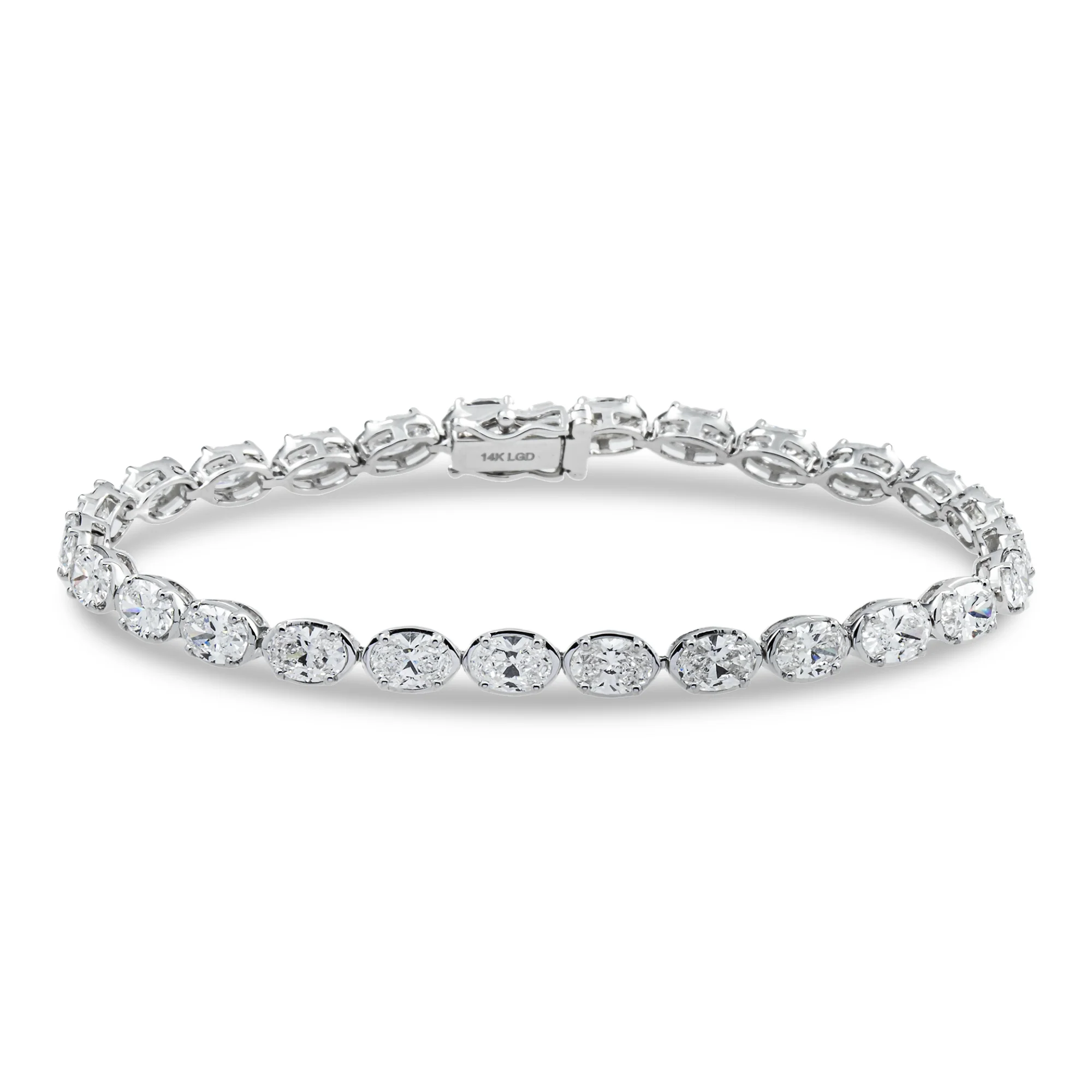14K Yellow Gold Oval Cut Diamond Tennis Bracelet 10.74ct - Image 4