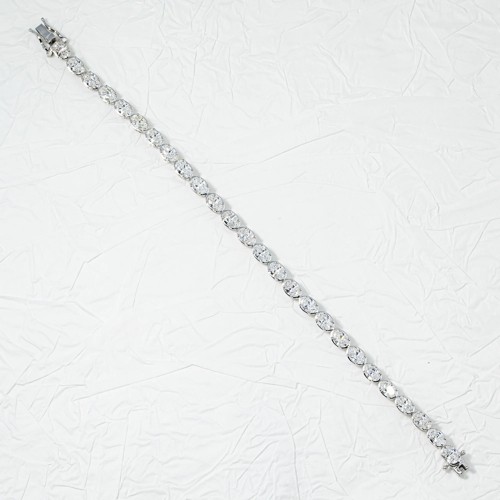14K Yellow Gold Oval Cut Diamond Tennis Bracelet 10.74ct - Image 5