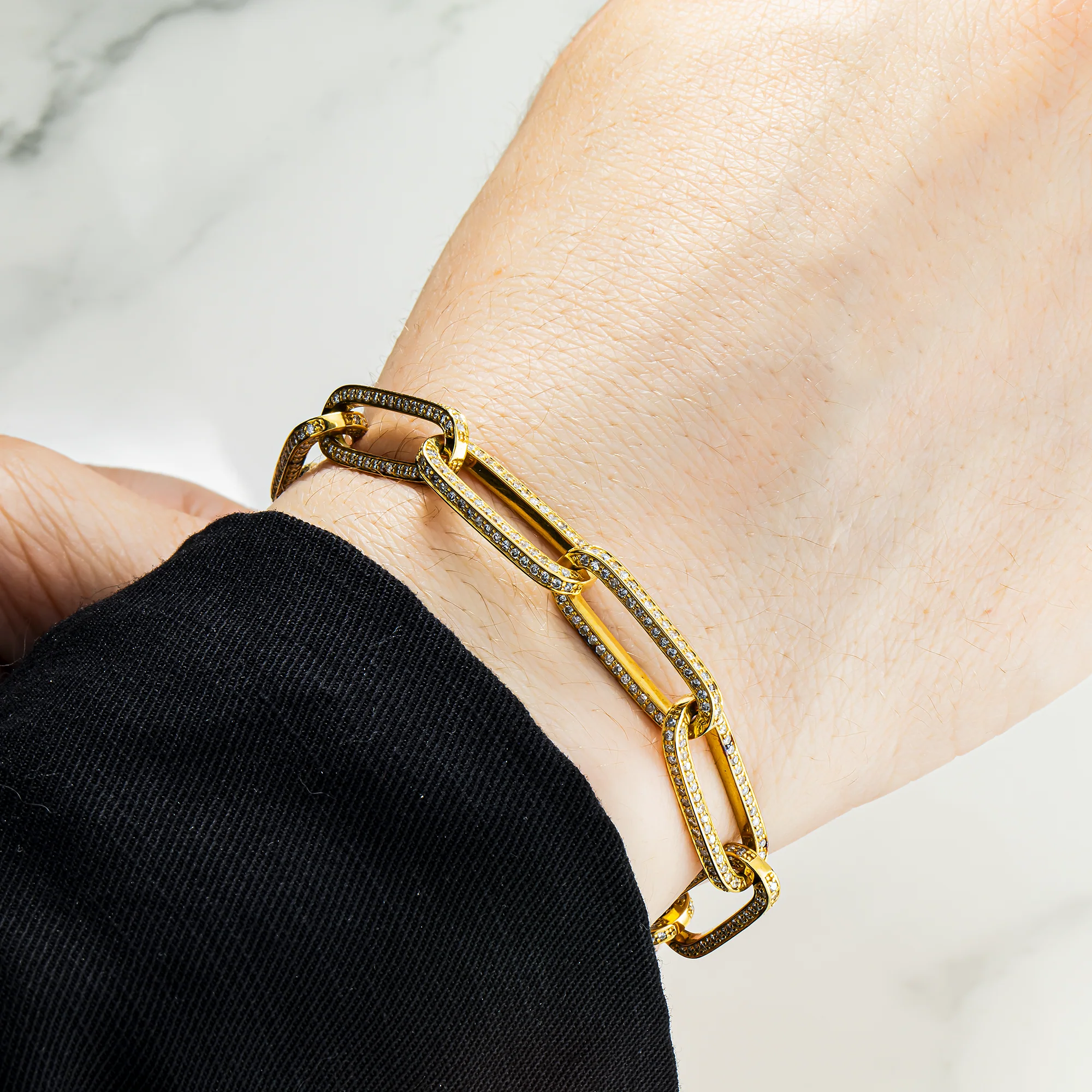 14K Yellow Gold PaperClip Chain Bracelet 4.67ct - Image 2