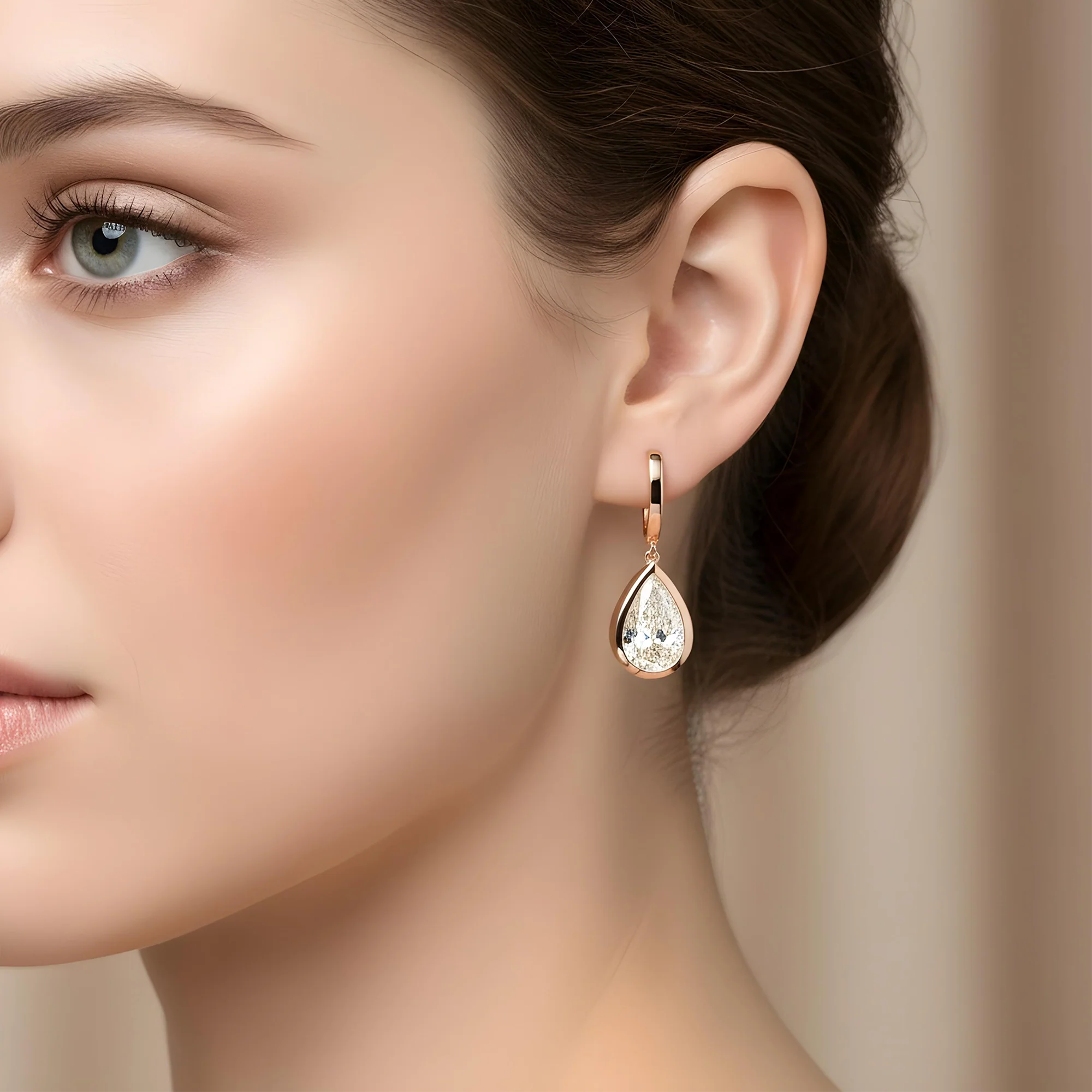 14K Yellow Gold Pear Cut Diamond Drop Earrings 4.06ctw - Image 8