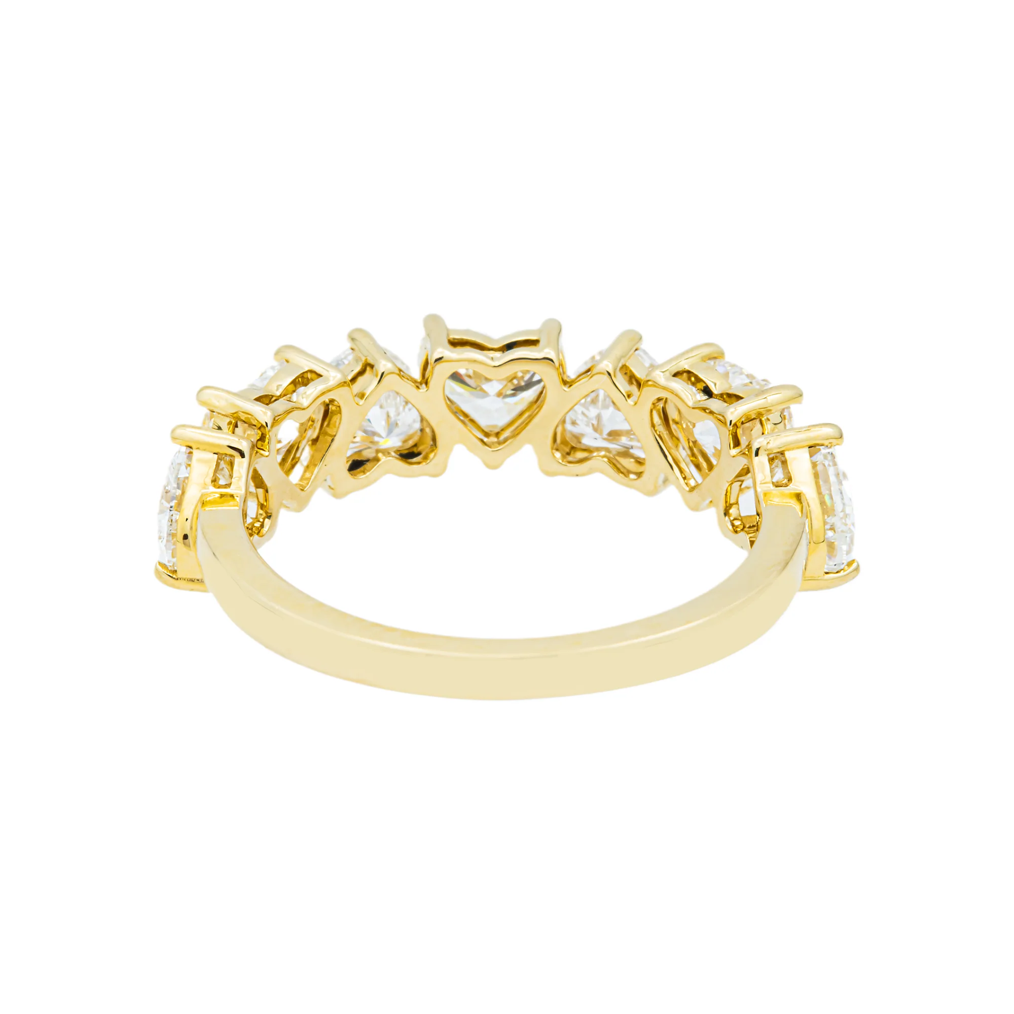 14K Yellow Gold Alternating Heart Diamond Ring 2.94ct - Image 5
