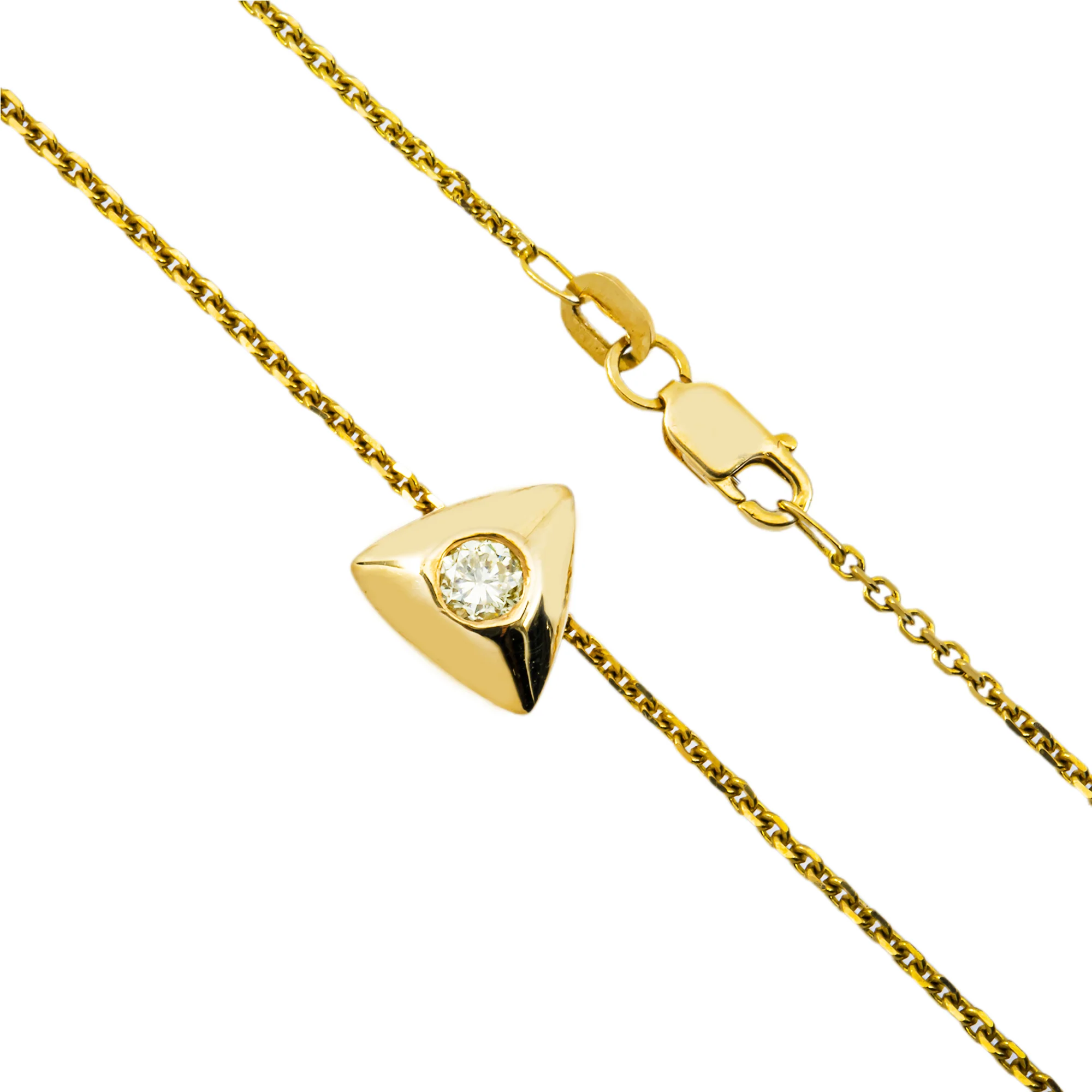 14K Yellow Gold Round Diamond Pendant & Chain Necklace 0.28ct - Image 3