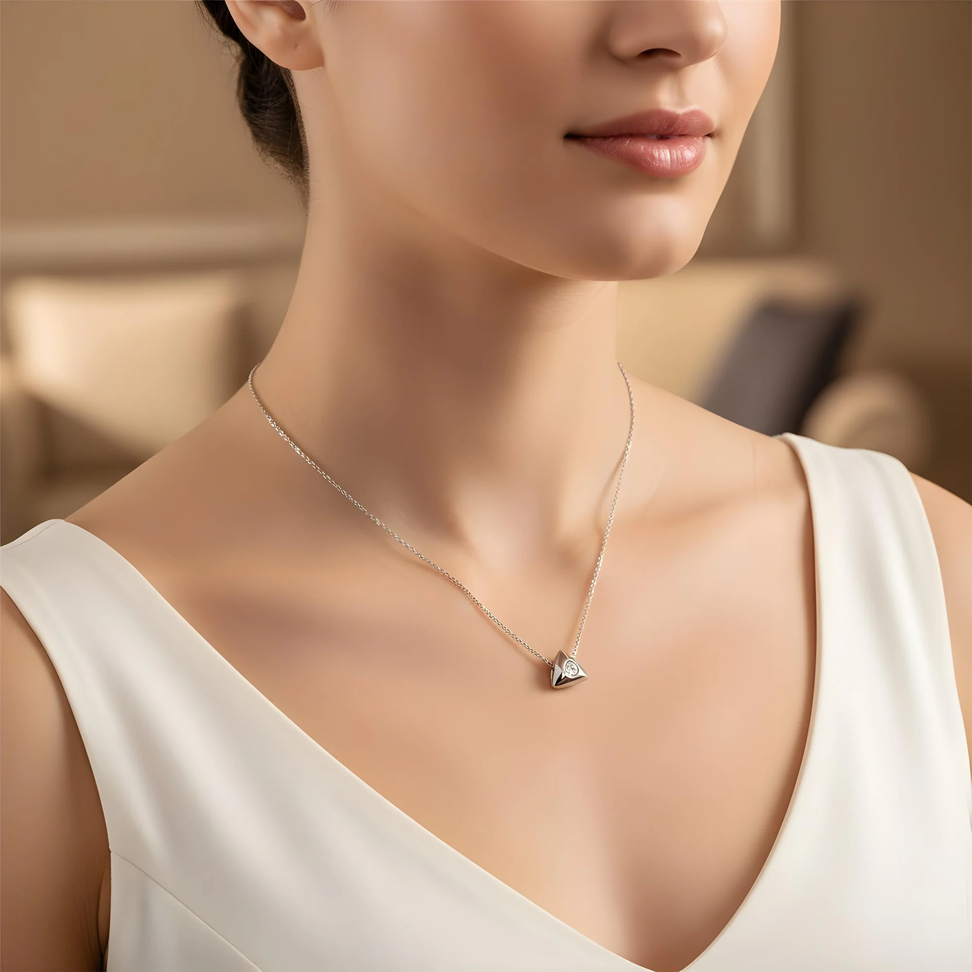 14K Yellow Gold Round Diamond Pendant & Chain Necklace 0.28ct - Image 5