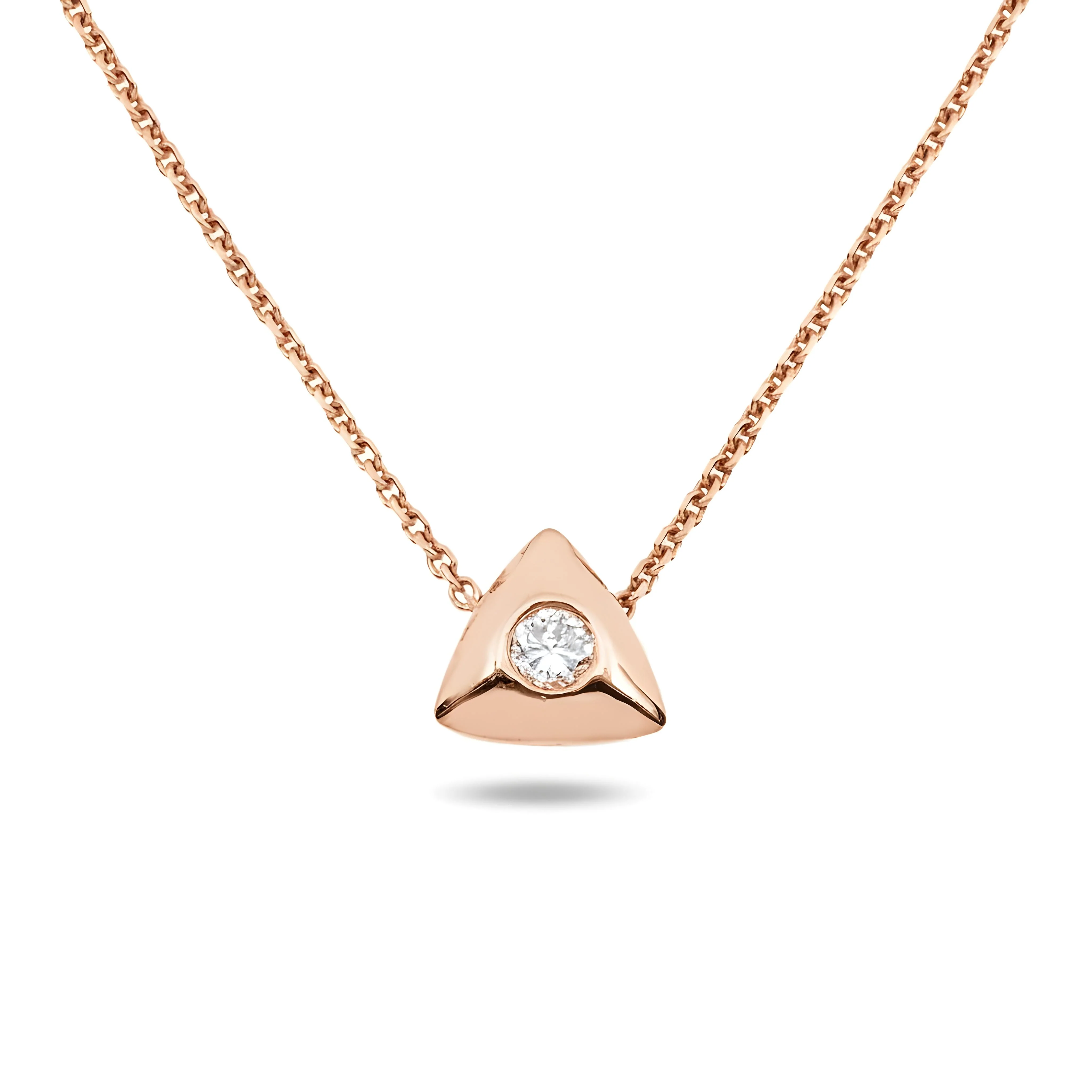 14K Yellow Gold Round Diamond Pendant & Chain Necklace 0.28ct - Image 7