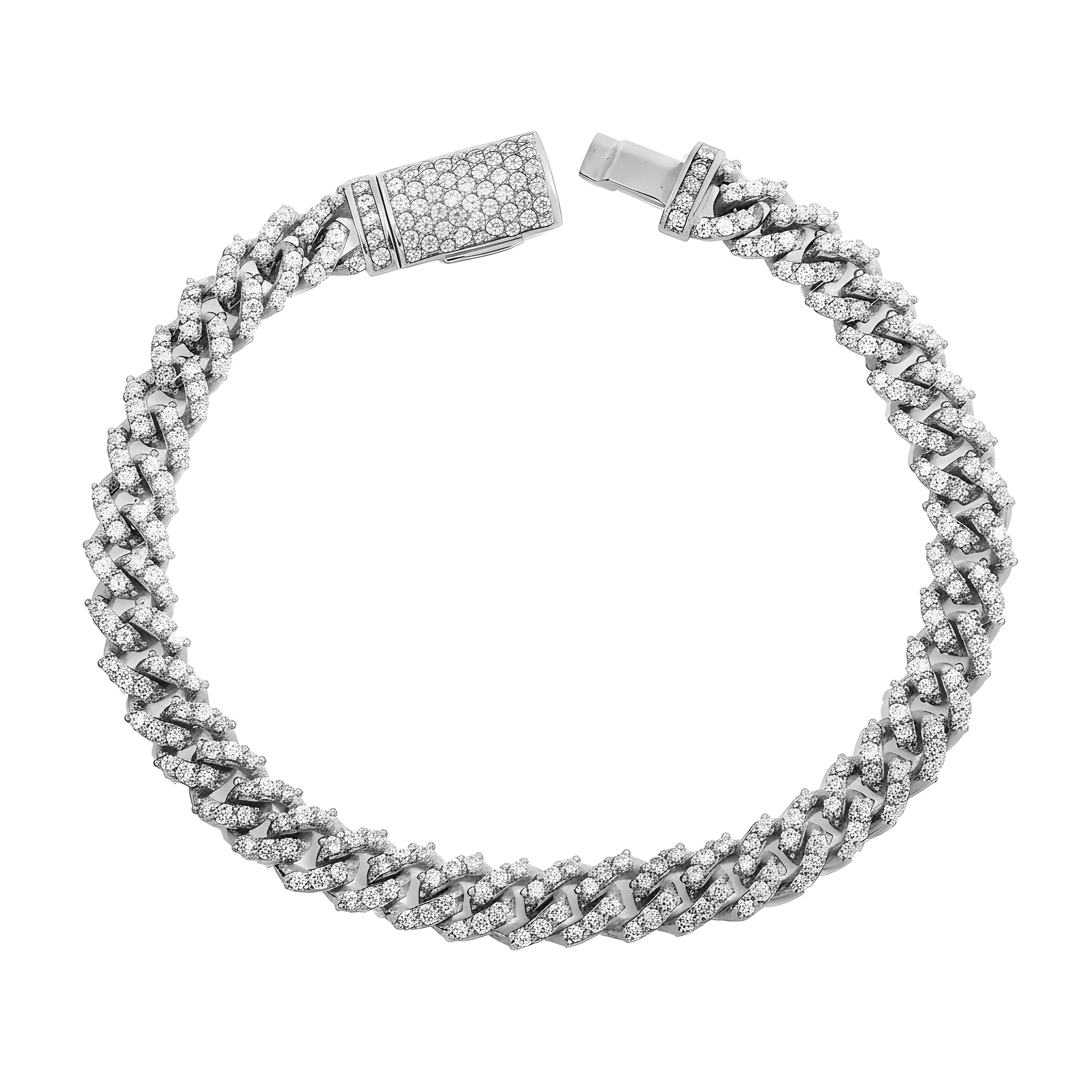 14K Yellow Gold 8mm Round Diamond Cuban Link Bracelet 5.58ct - Image 4