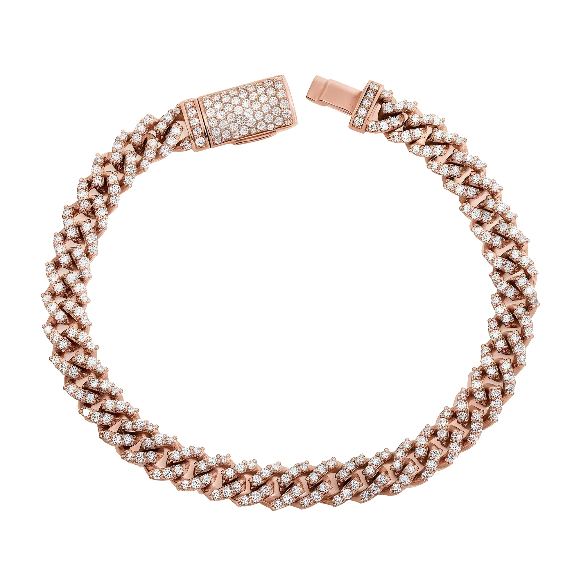 14K Yellow Gold 8mm Round Diamond Cuban Link Bracelet 5.58ct - Image 7